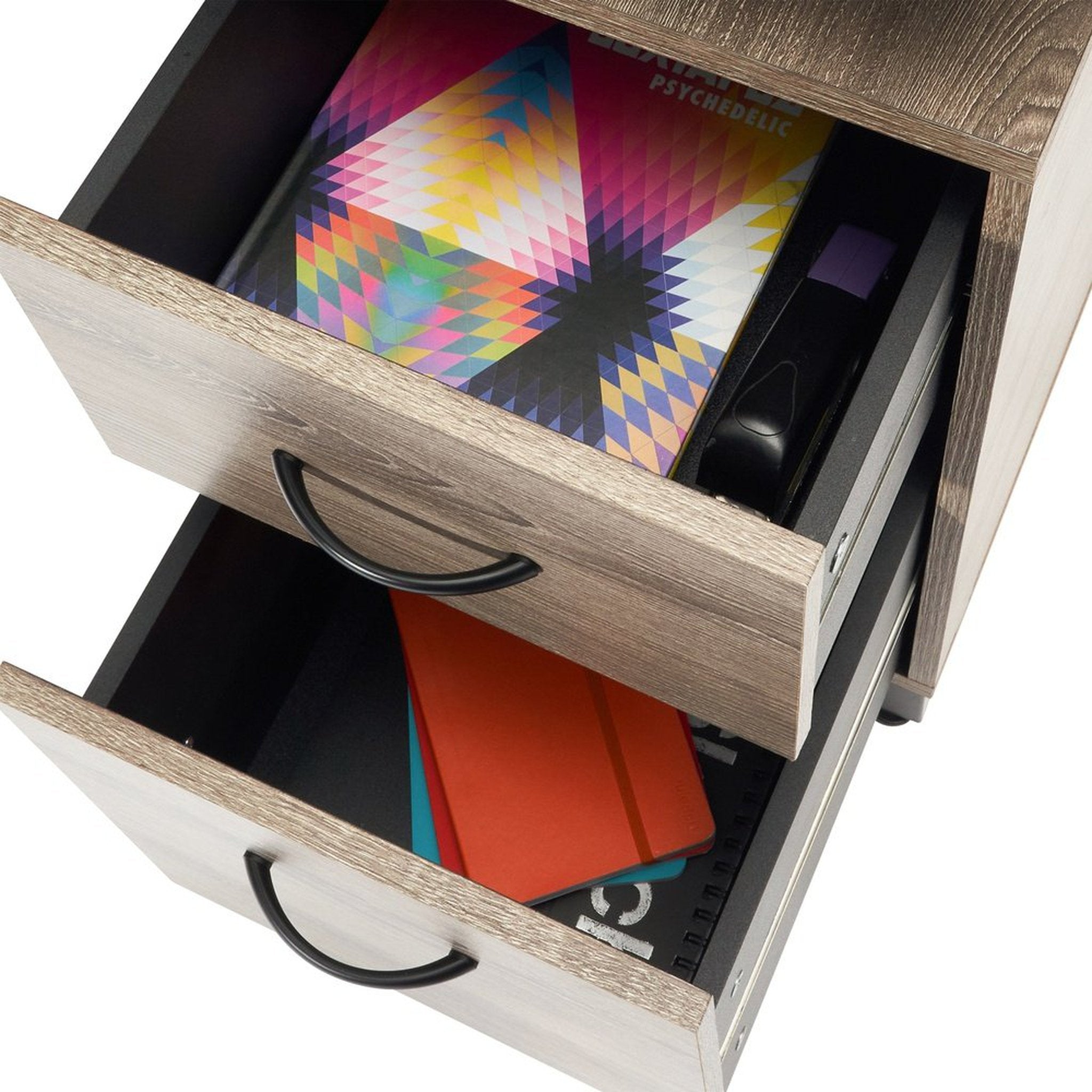 Techni Mobili Computer Desk with Storage, Grey Techni Mobili