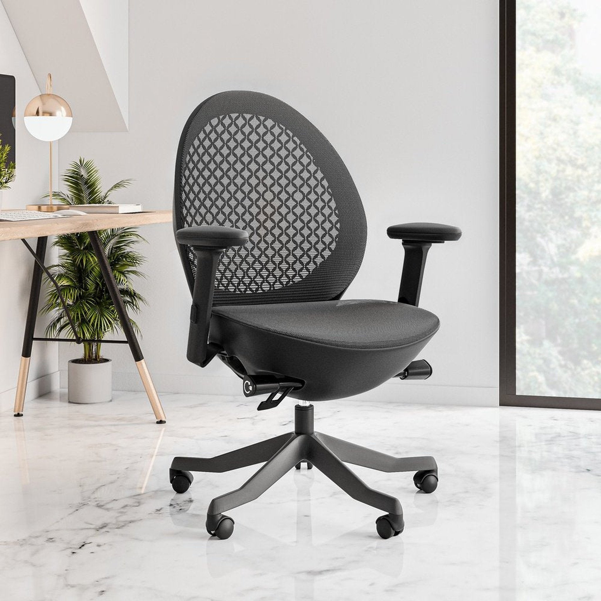 Techni Mobili Deco LUX Executive Office Chair, Black Techni Mobili Chairs