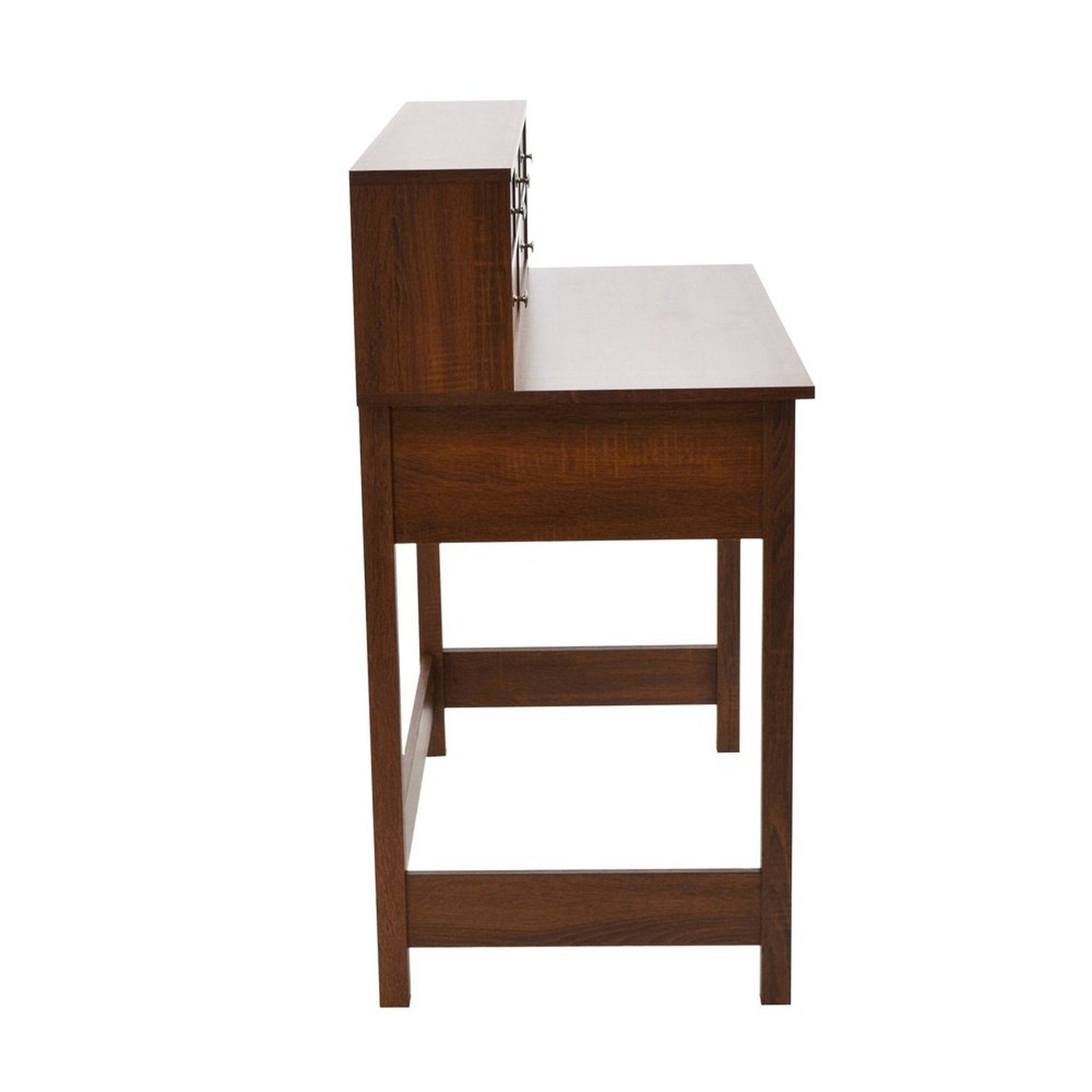 Techni Mobili Elegant Writing Desk with Storage and Hutch, Oak Techni Mobili