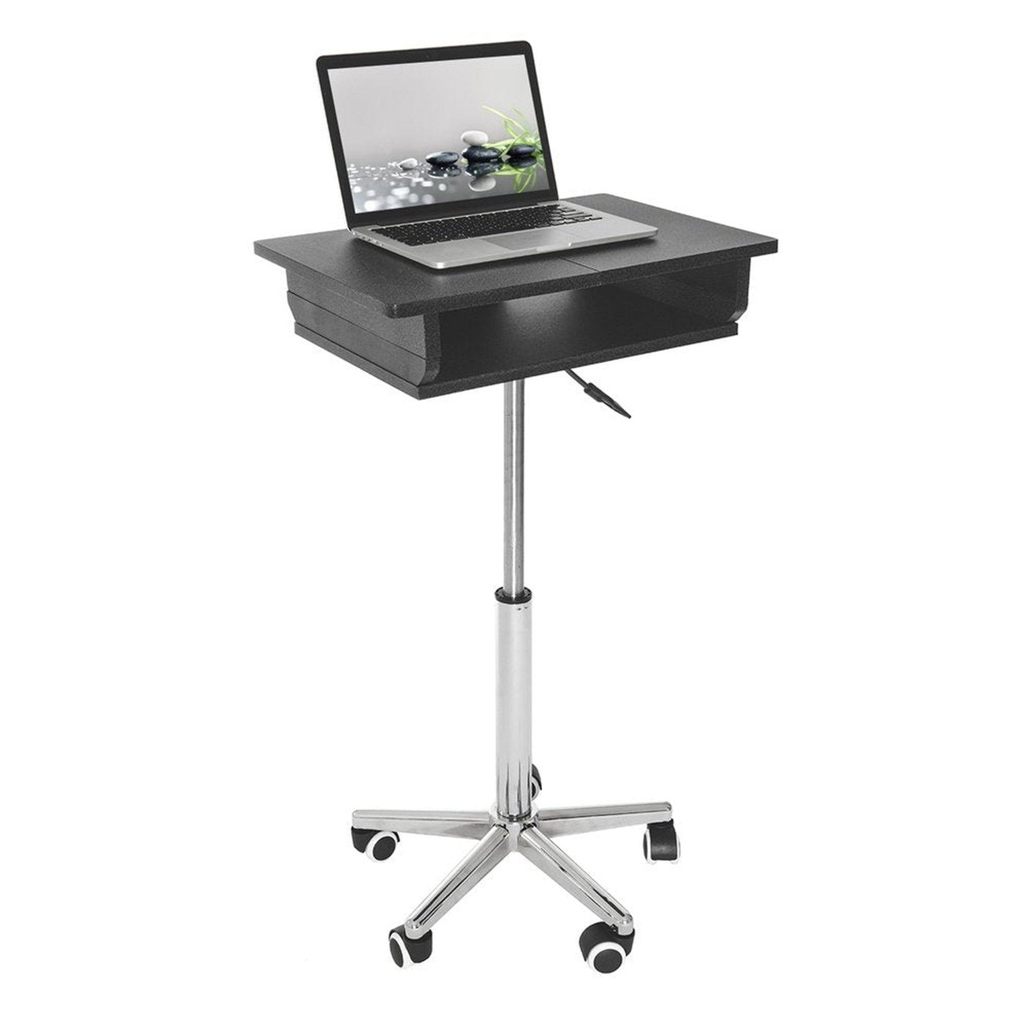Techni Mobili Folding Table Laptop Cart, Graphite Techni Mobili