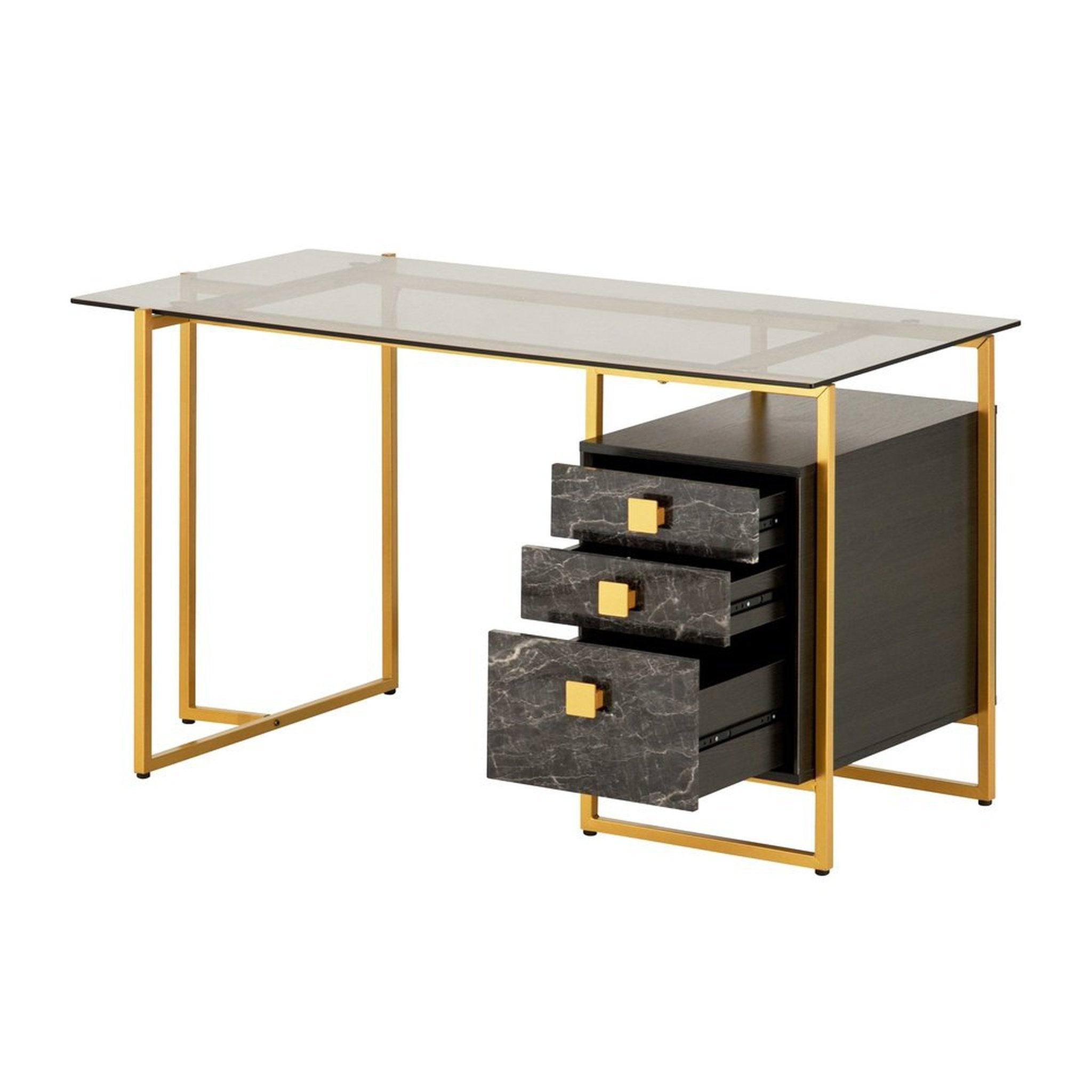 Techni Mobili Gold Computer Desk with Storage Techni Mobili