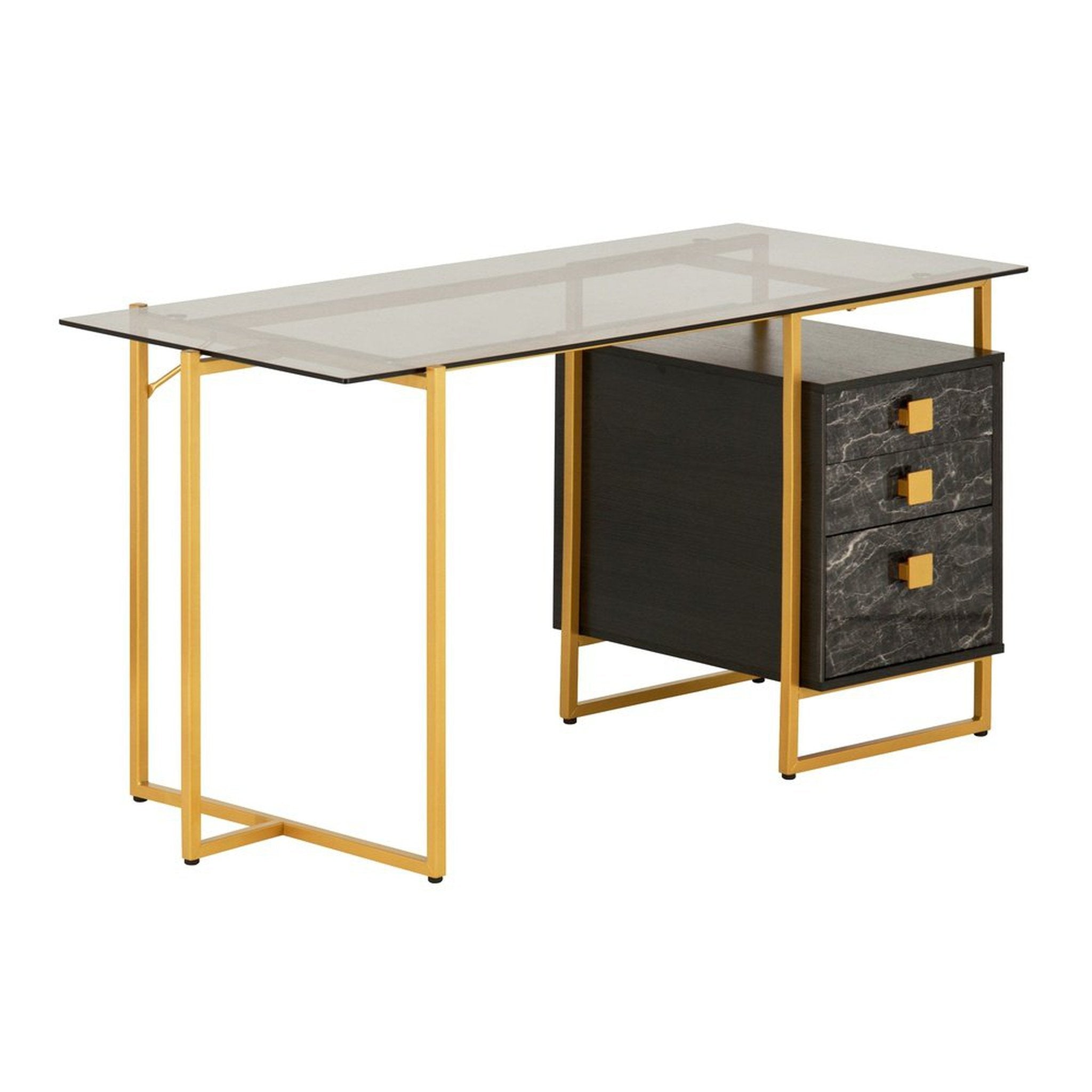 Techni Mobili Gold Computer Desk with Storage Techni Mobili