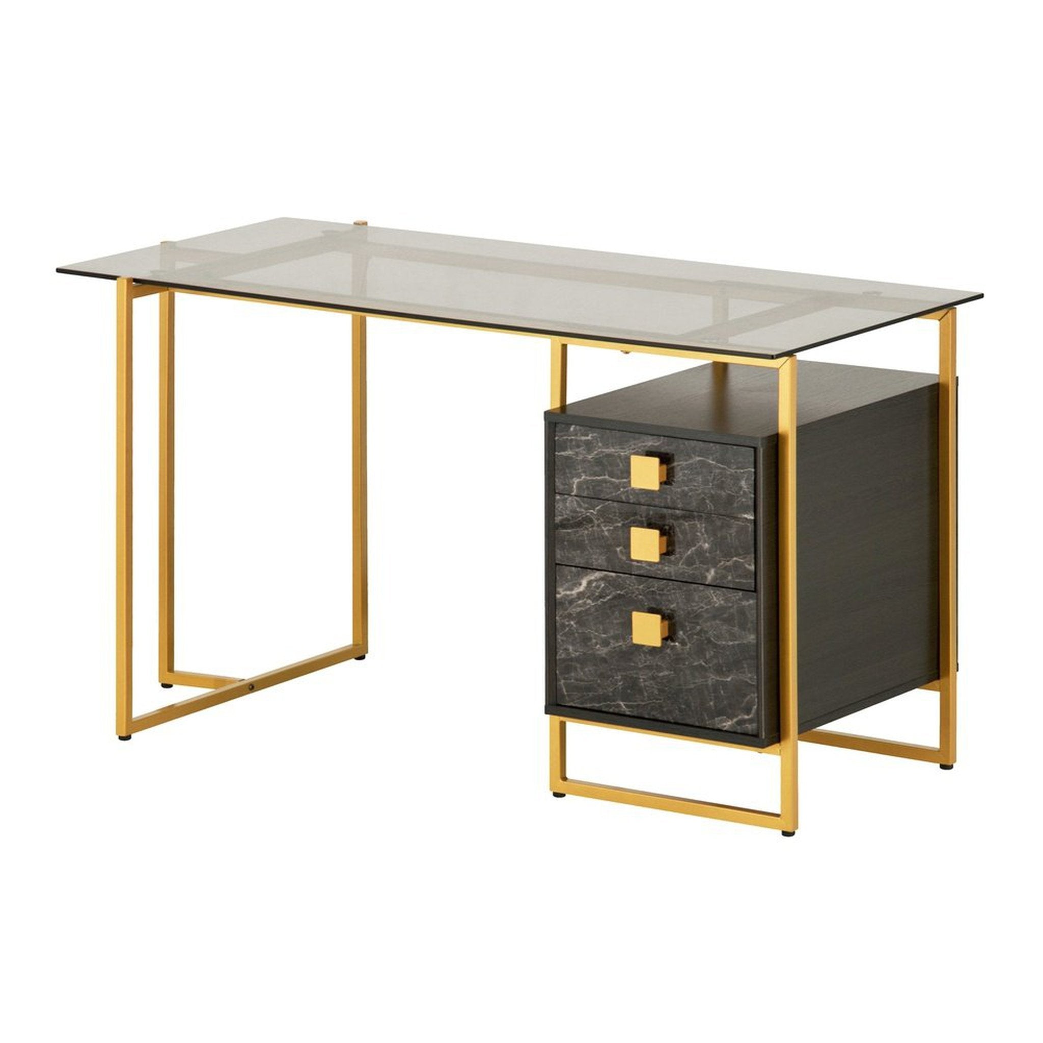 Techni Mobili Gold Computer Desk with Storage Techni Mobili