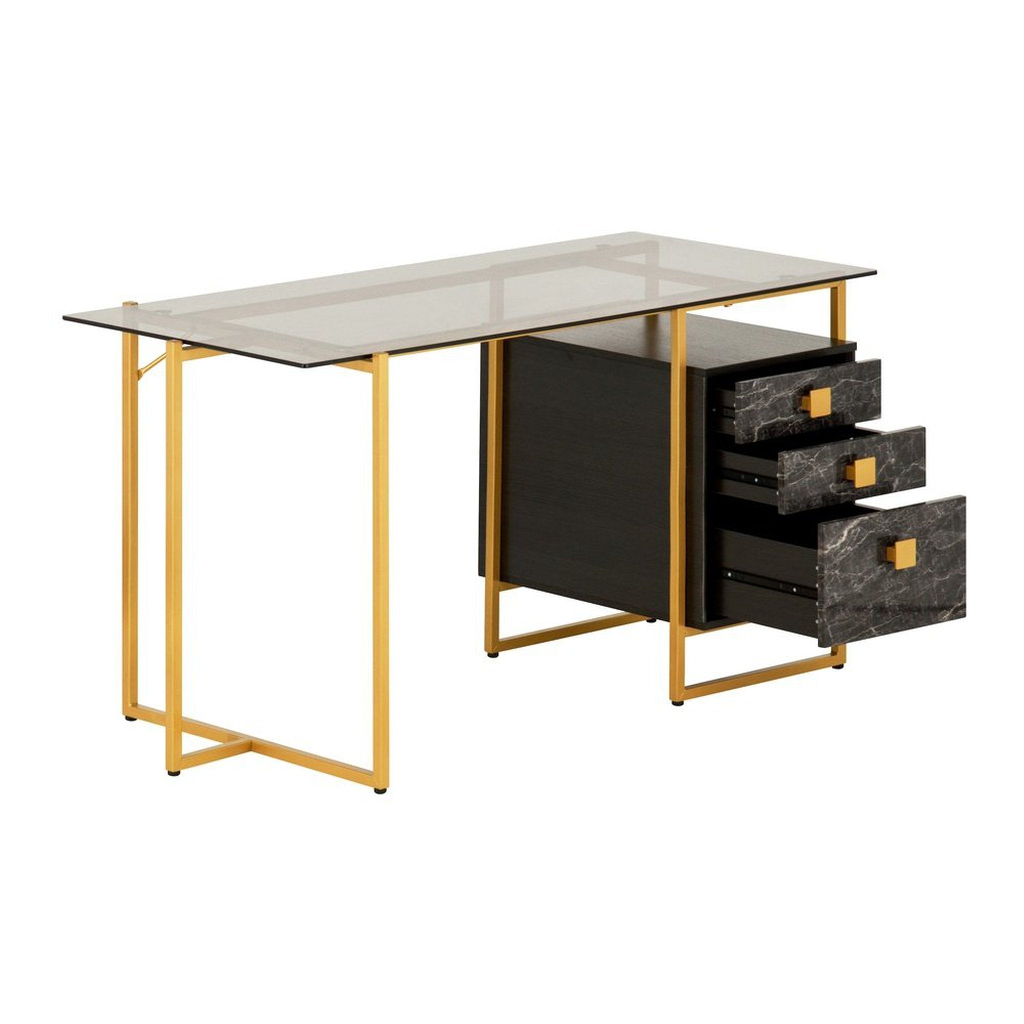 Techni Mobili Gold Computer Desk with Storage Techni Mobili