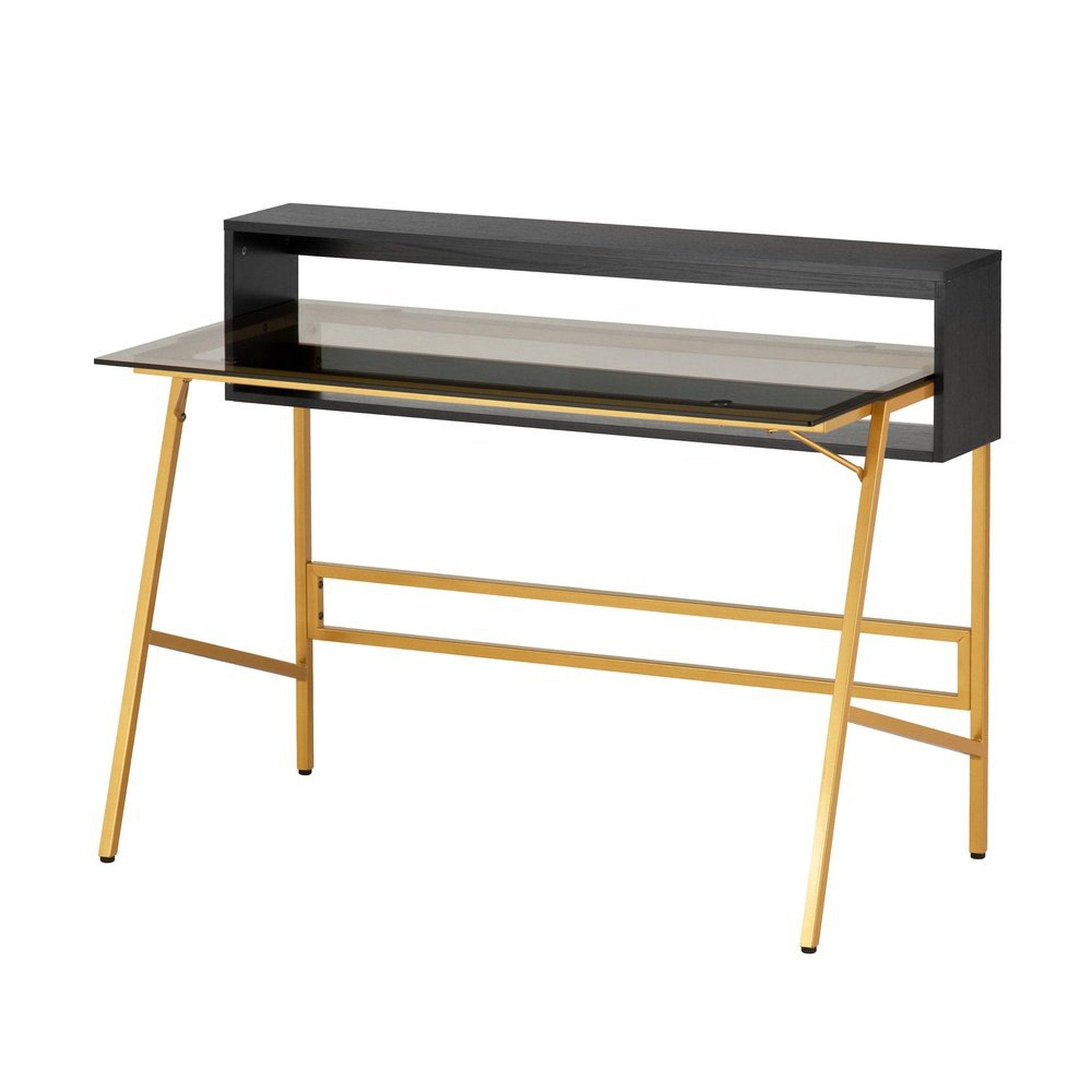 Techni Mobili Home Office Writing Desk with riser, Gold Techni Mobili Desks