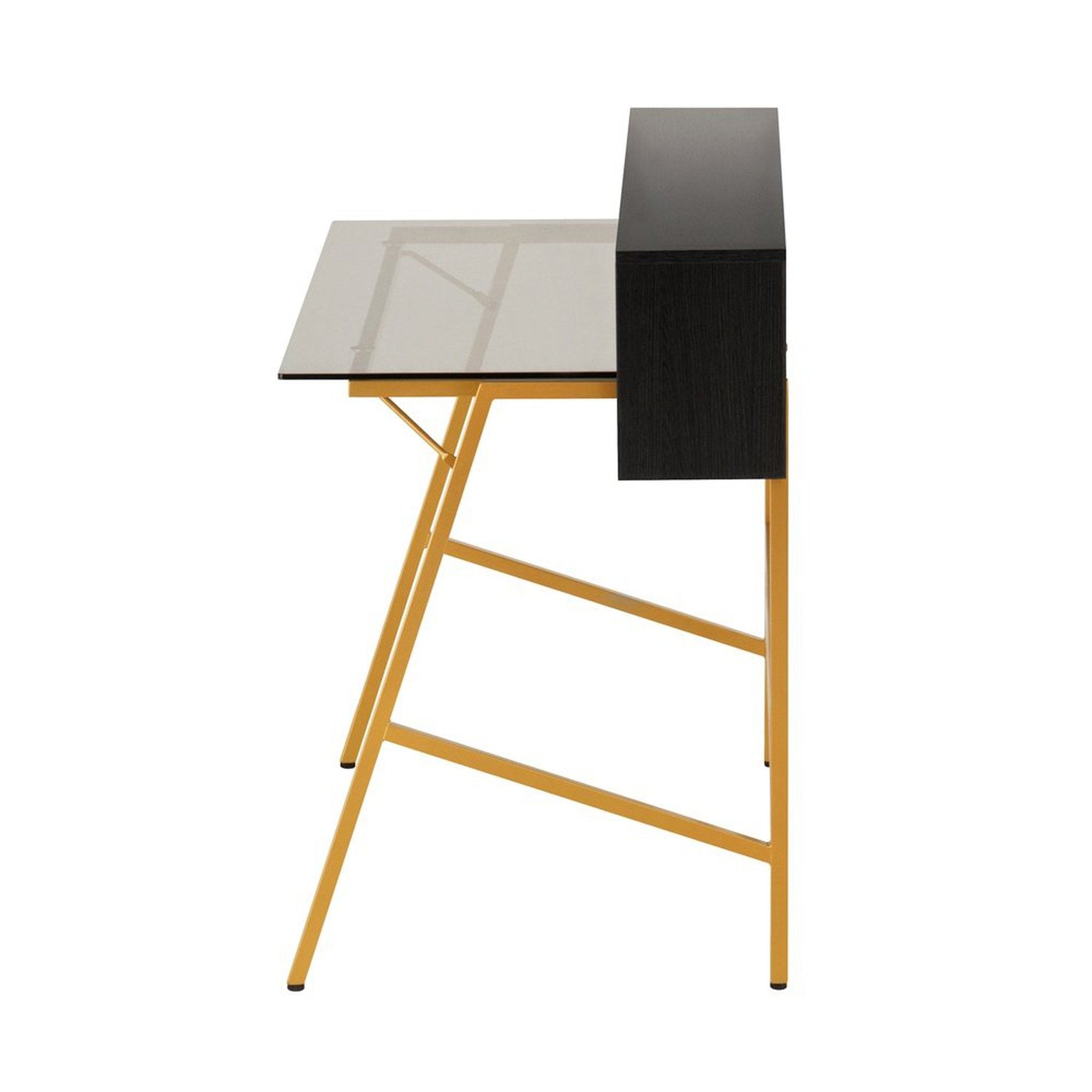 Techni Mobili Home Office Writing Desk with riser, Gold Techni Mobili Desks