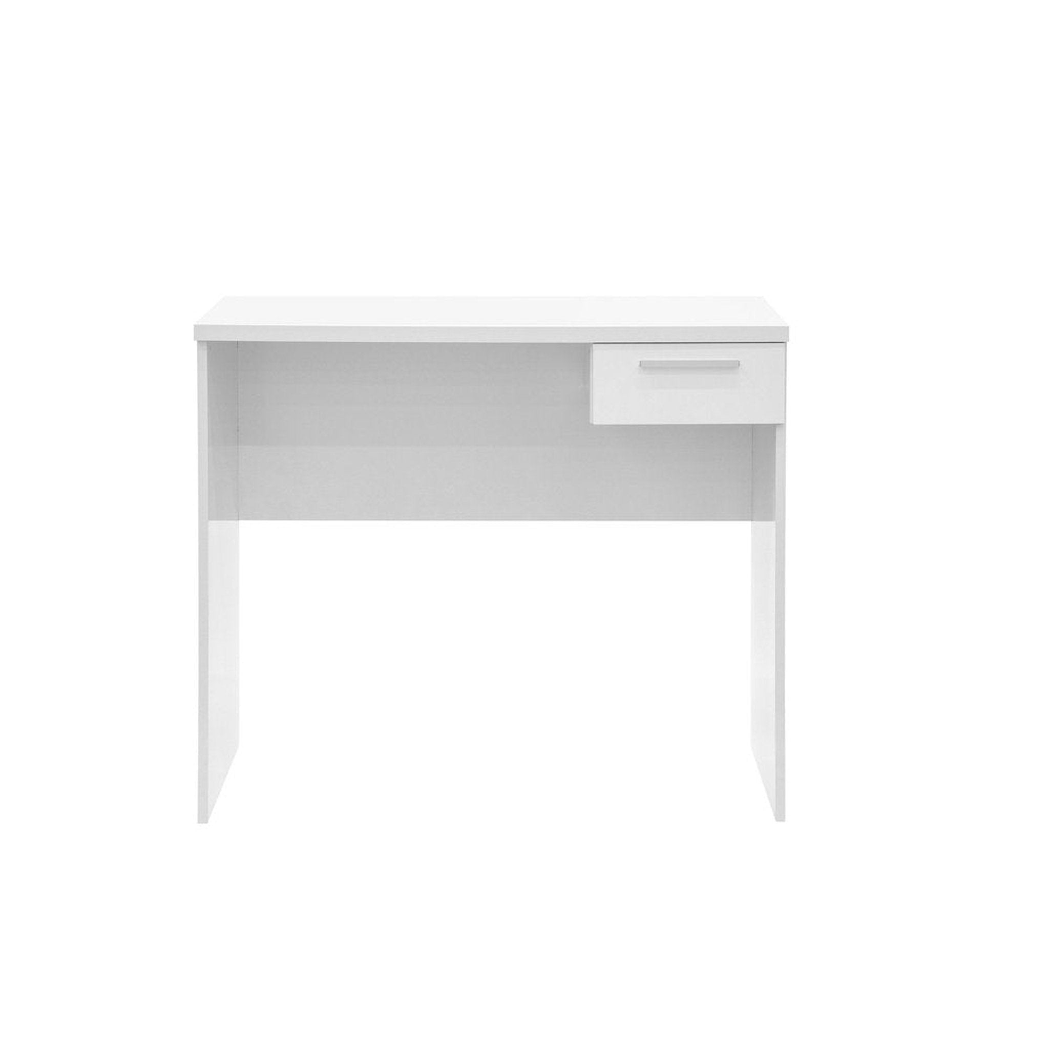 Techni Mobili Modern Computer Writing Desk with Drawer, White Techni Mobili