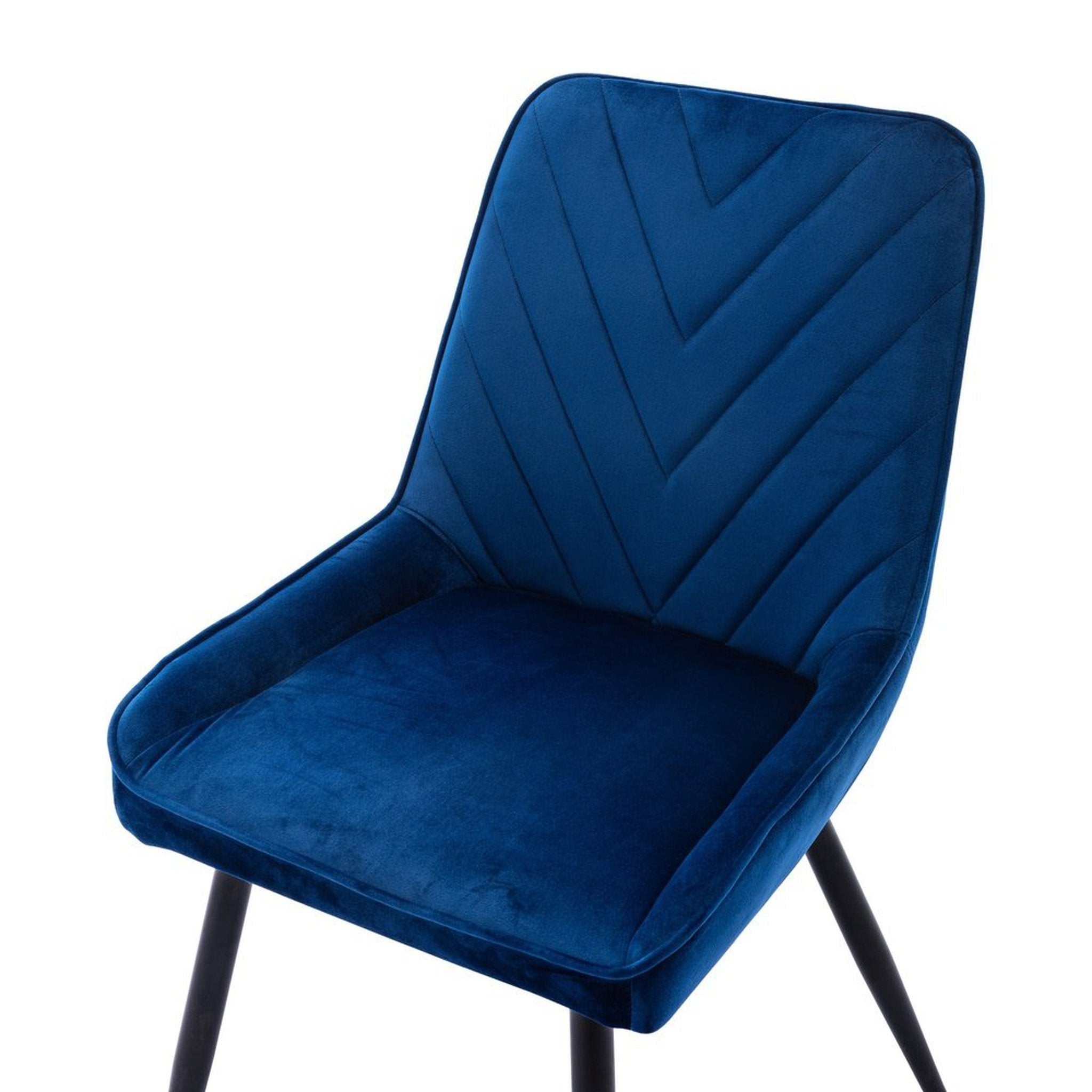Techni Mobili Modern Contemporary Blue Velvet Chairs Set of 2 Techni Mobili Chairs