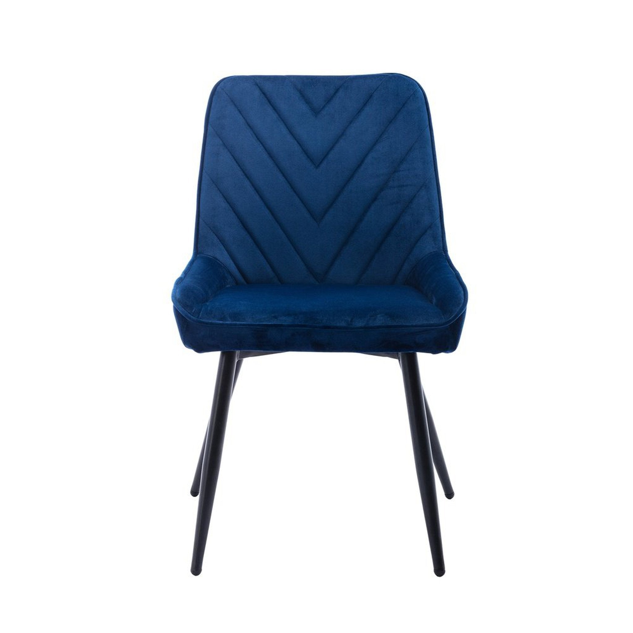 Techni Mobili Modern Contemporary Blue Velvet Chairs Set of 2 Techni Mobili Chairs