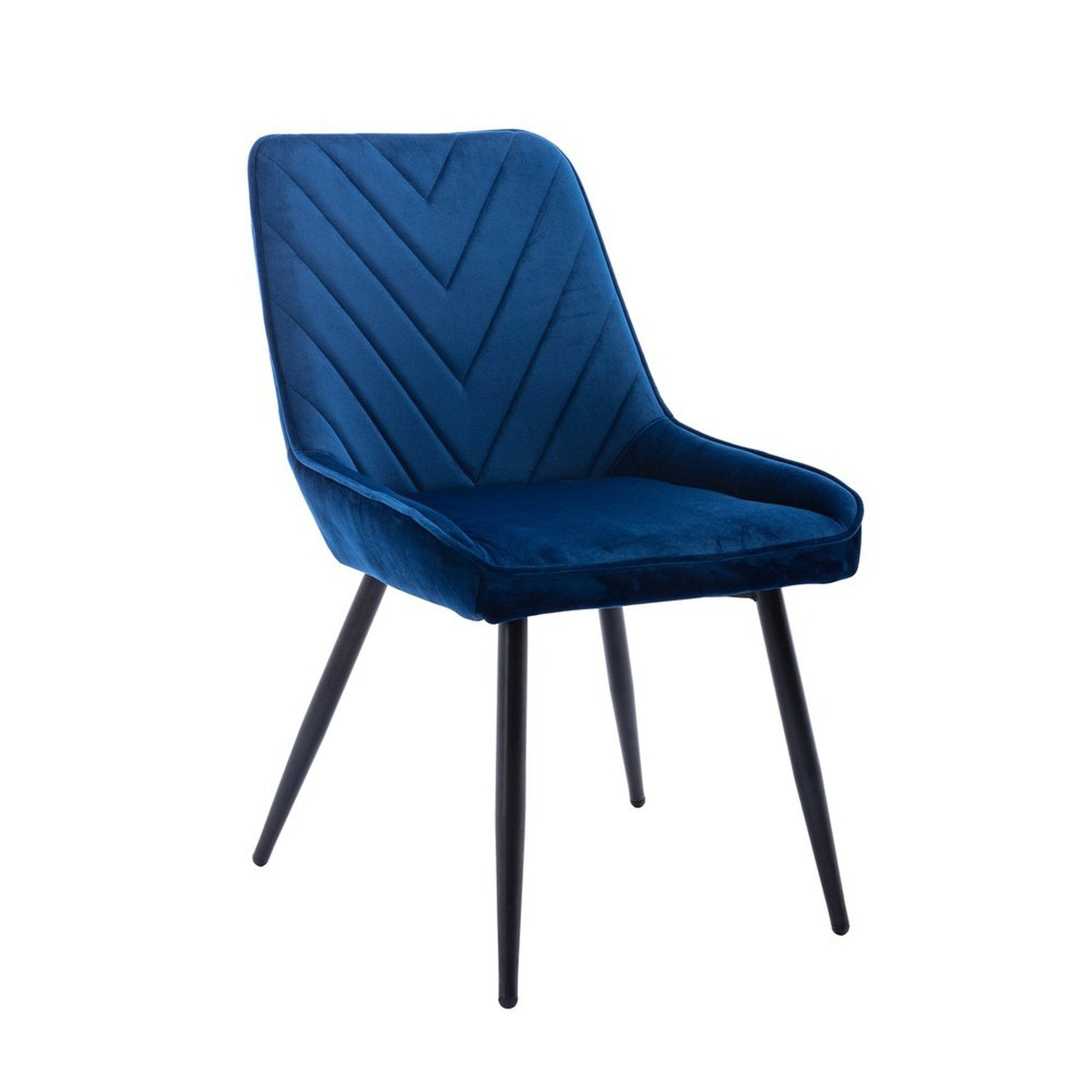 Techni Mobili Modern Contemporary Blue Velvet Chairs Set of 2 Techni Mobili Chairs