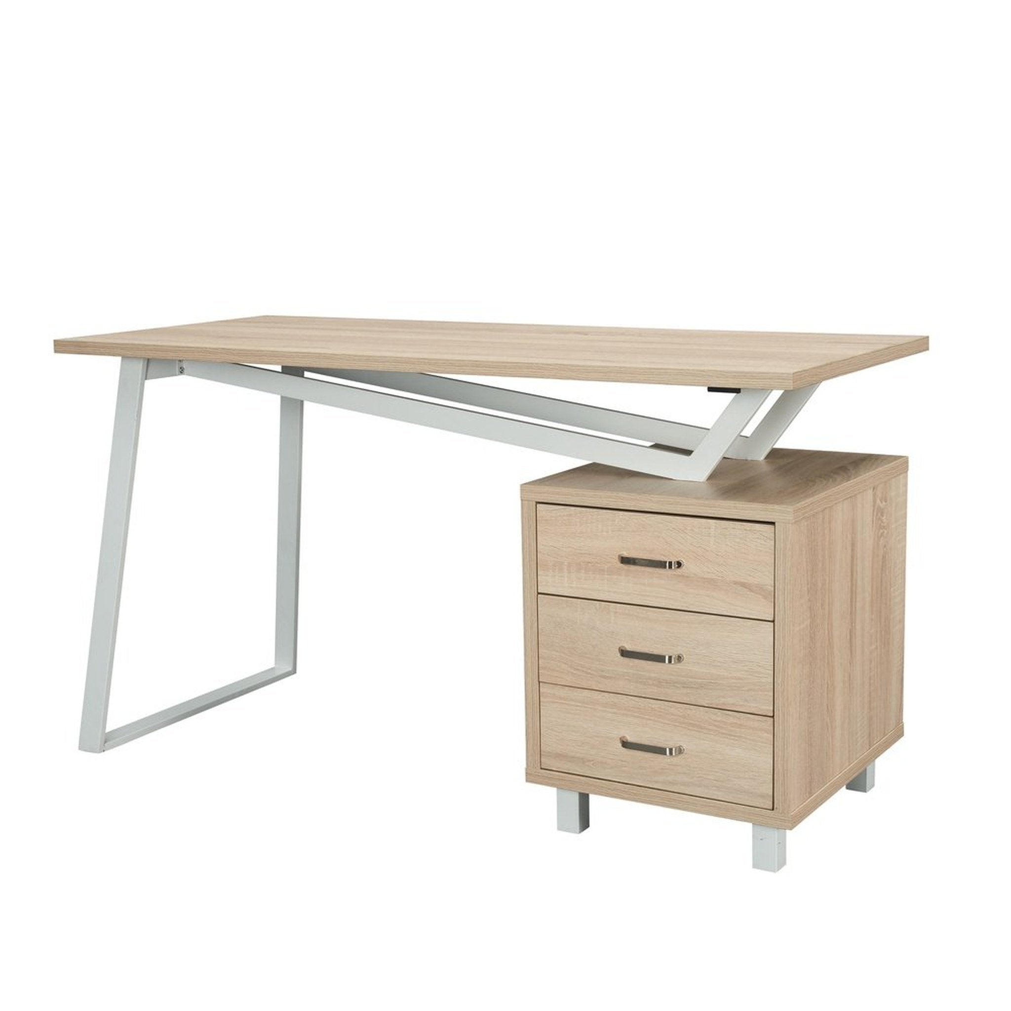 Techni Mobili Modern Design Computer Desk with Storage, Sand Techni Mobili