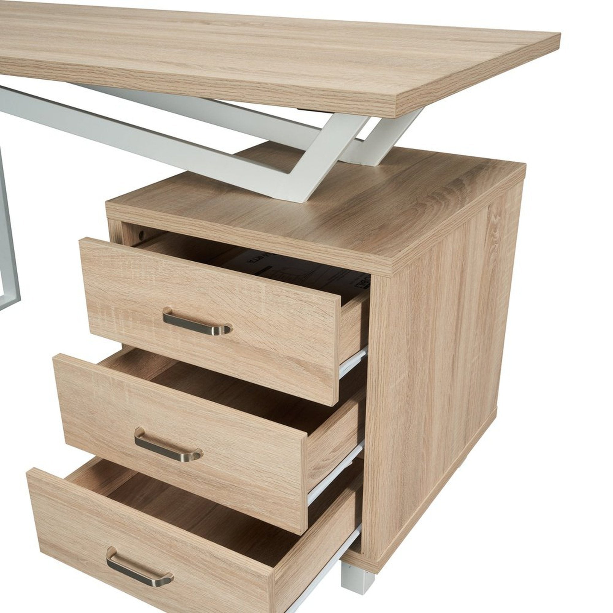 Techni Mobili Modern Design Computer Desk with Storage, Sand Techni Mobili