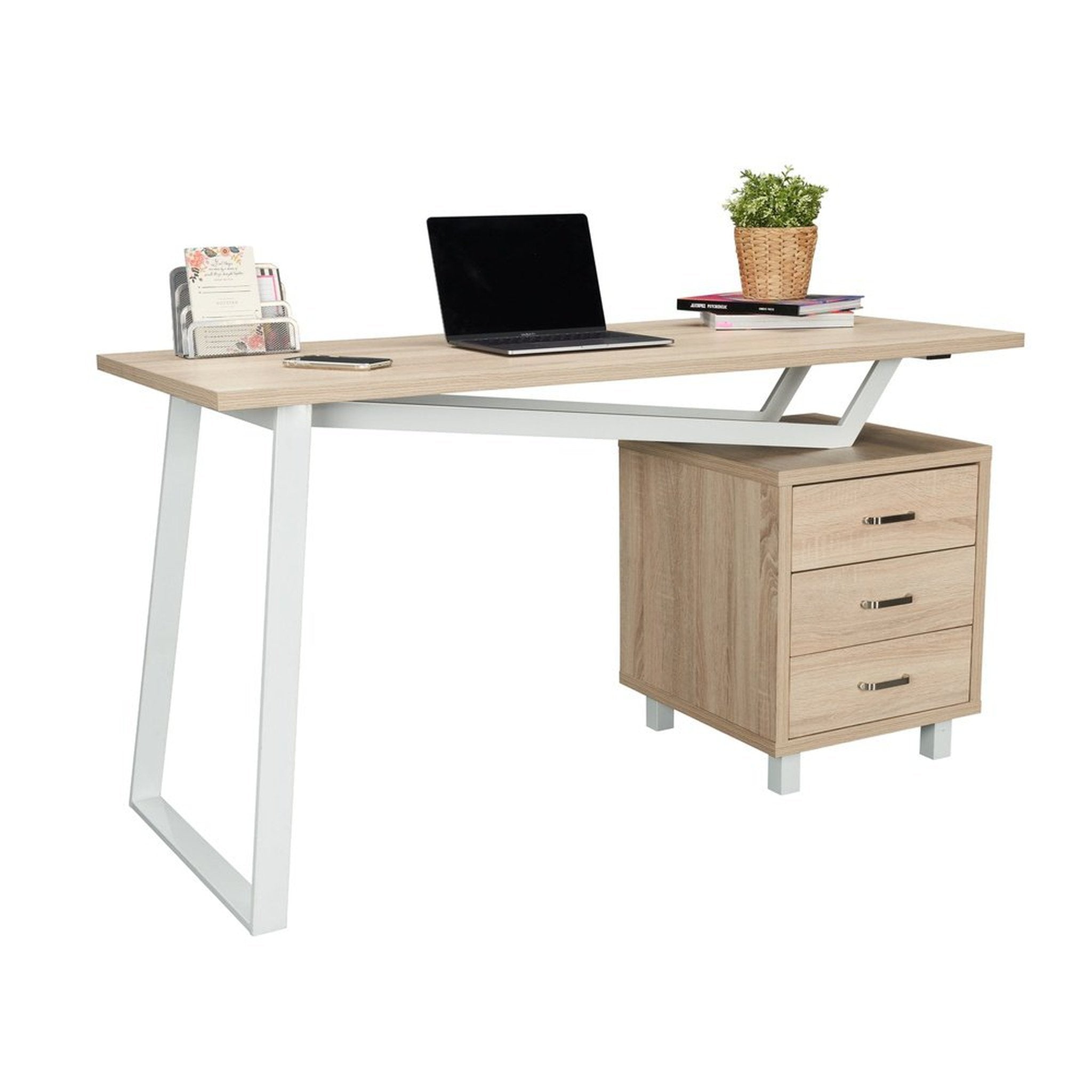 Techni Mobili Modern Design Computer Desk with Storage, Sand Techni Mobili