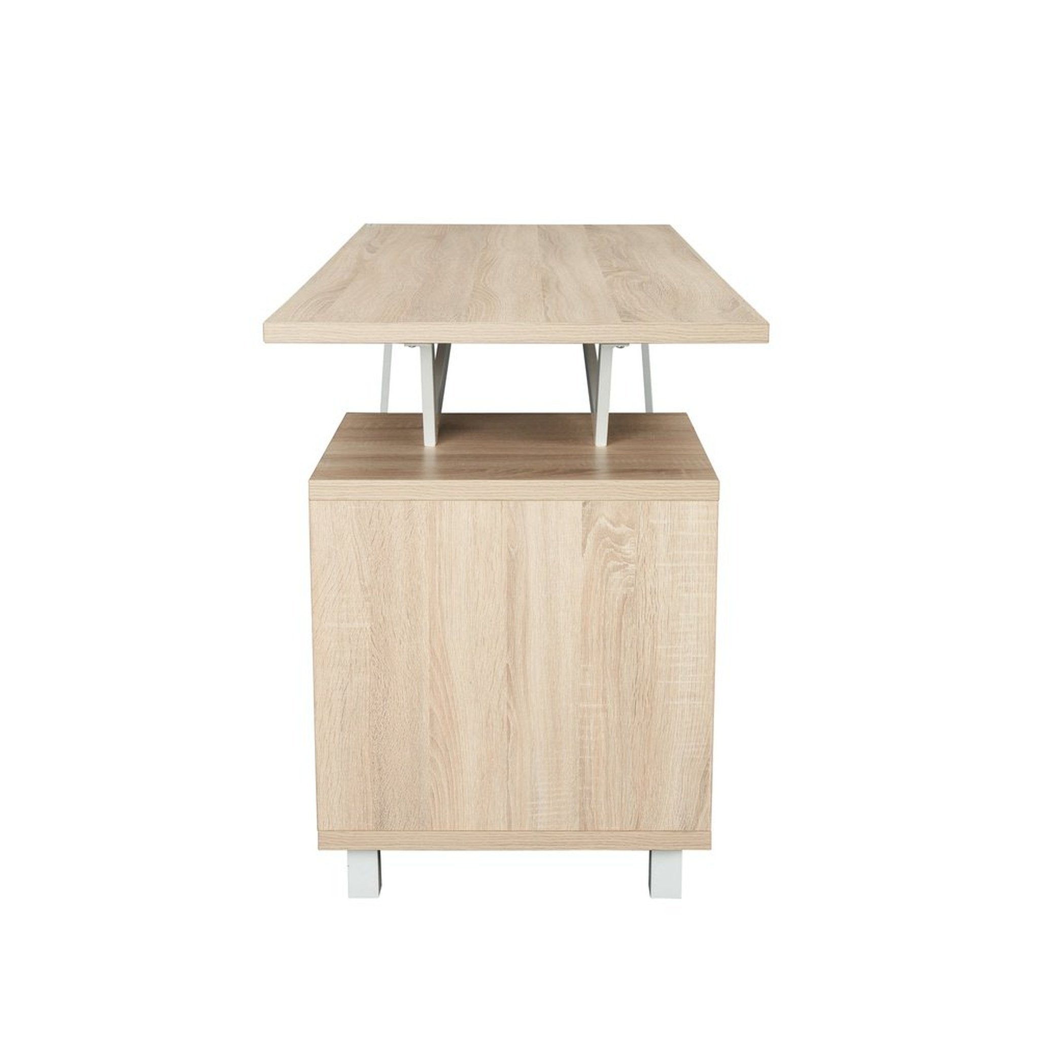 Techni Mobili Modern Design Computer Desk with Storage, Sand Techni Mobili