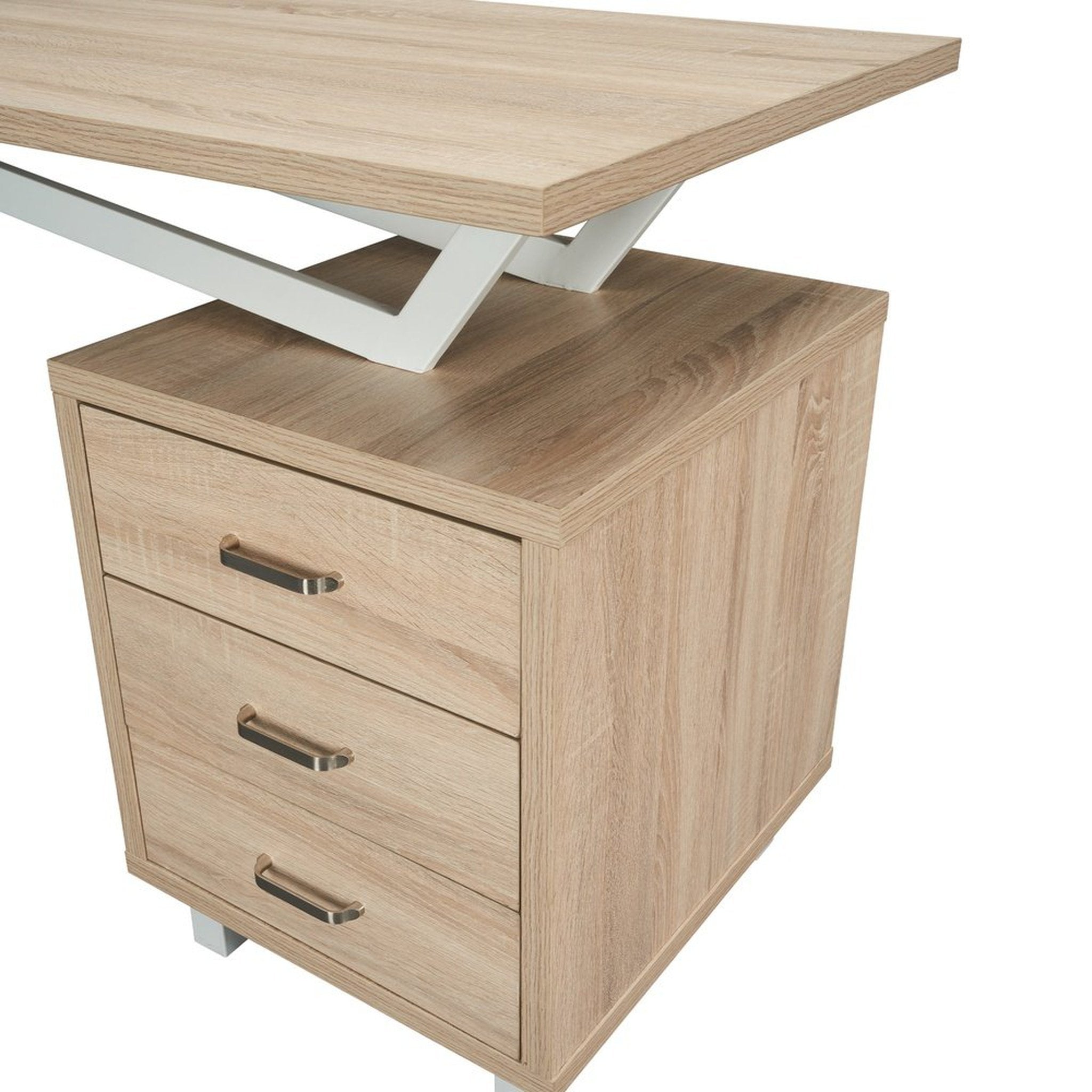 Techni Mobili Modern Design Computer Desk with Storage, Sand Techni Mobili