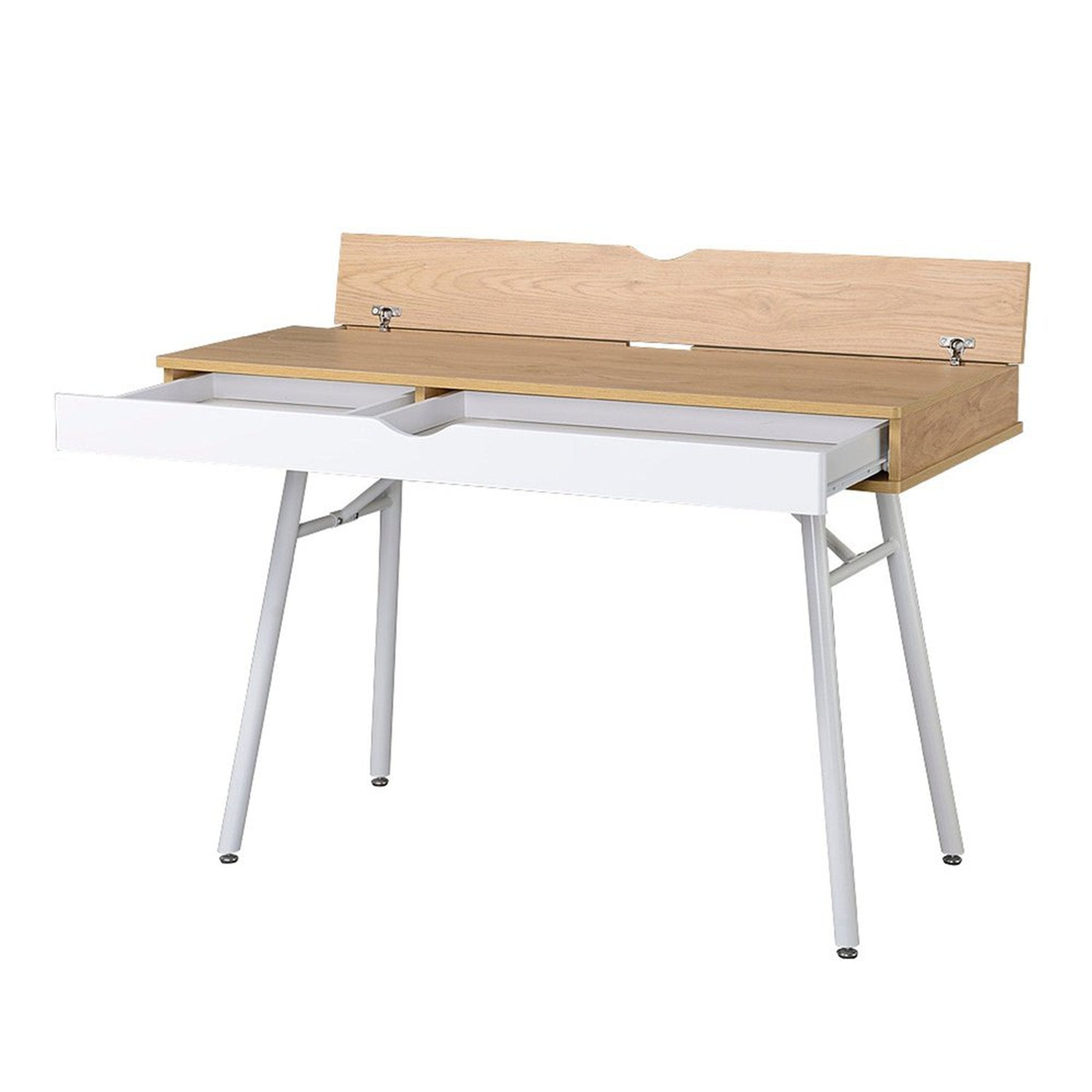 Techni Mobili Modern Multi Storage Computer Desk with Storage, Pine Techni Mobili