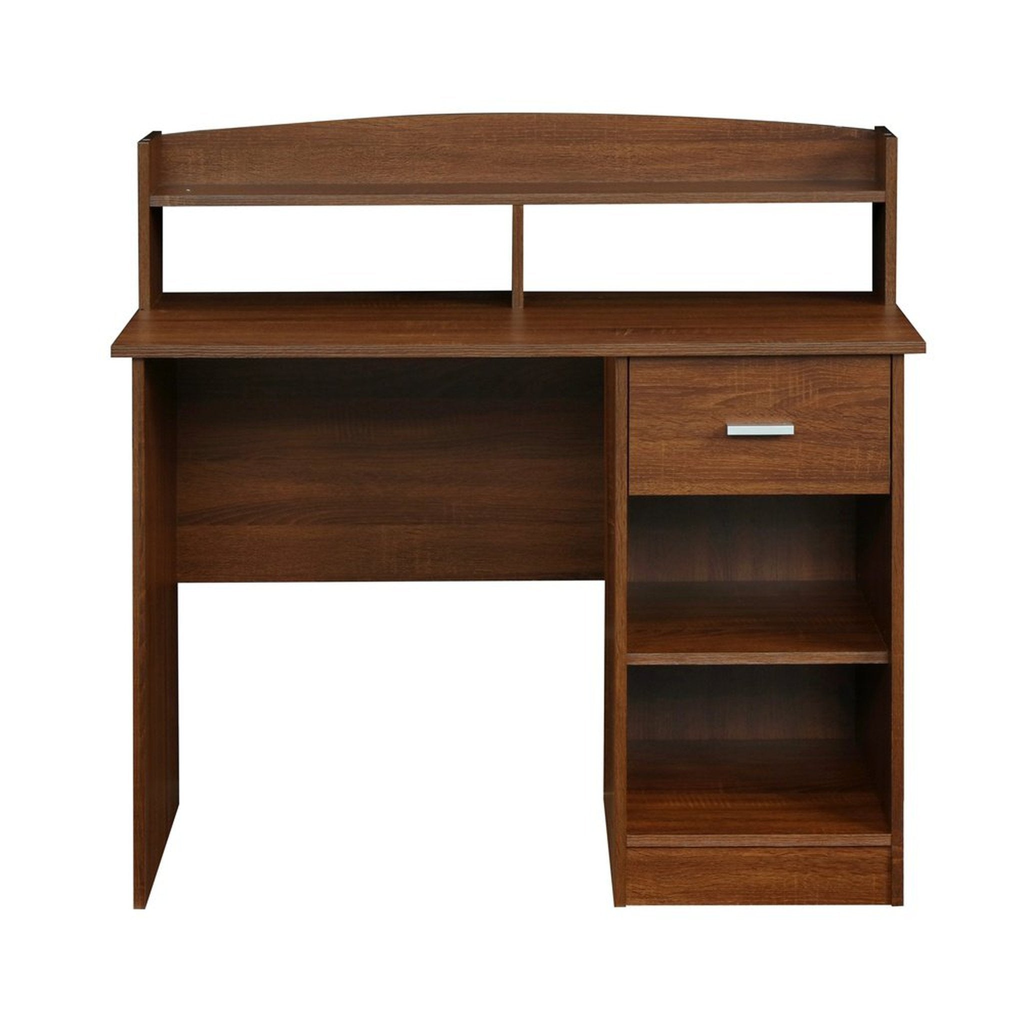 Techni Mobili Modern Office Desk with Hutch, Oak Techni Mobili