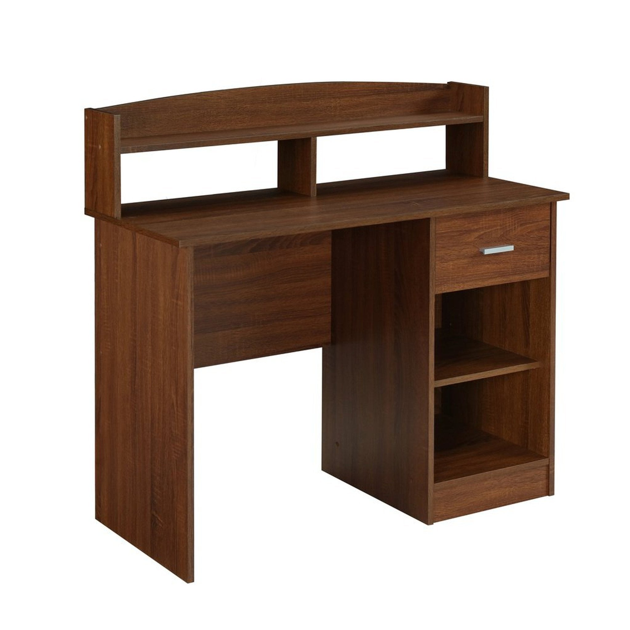 Techni Mobili Modern Office Desk with Hutch, Oak Techni Mobili
