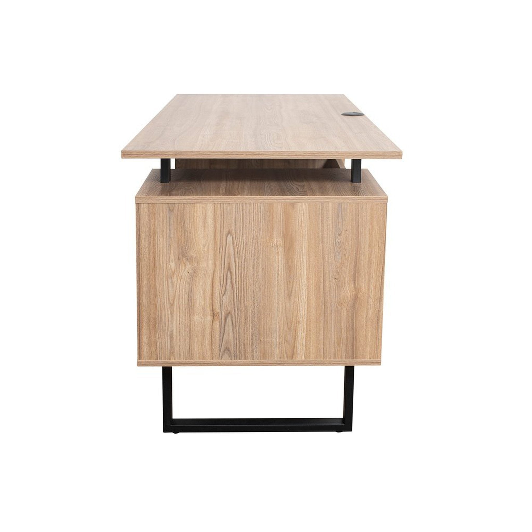 Techni Mobili Modern Office Desk with Storage, Walnut Techni Mobili