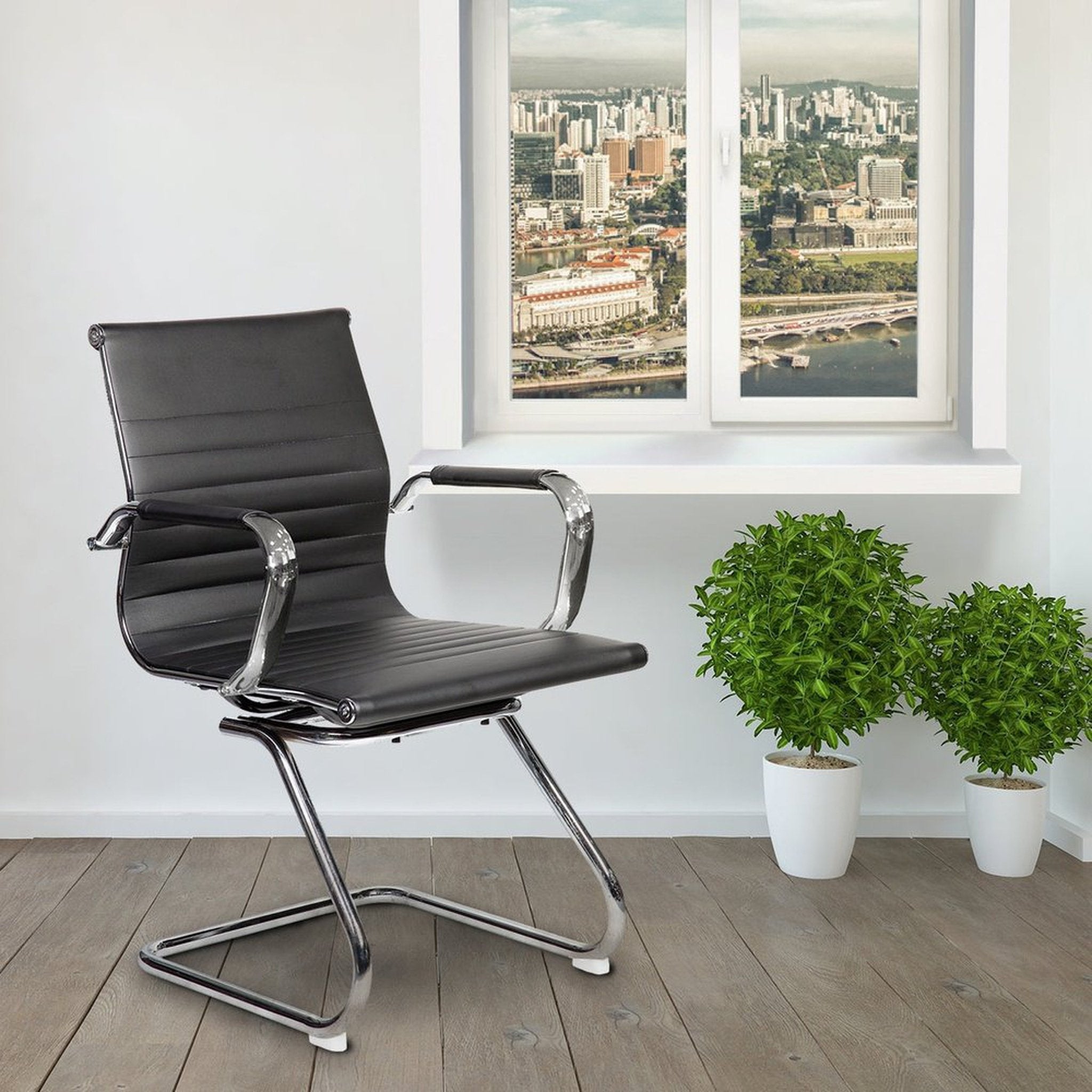 Techni Mobili Modern Visitor Office Chair, Black Techni Mobili Chairs