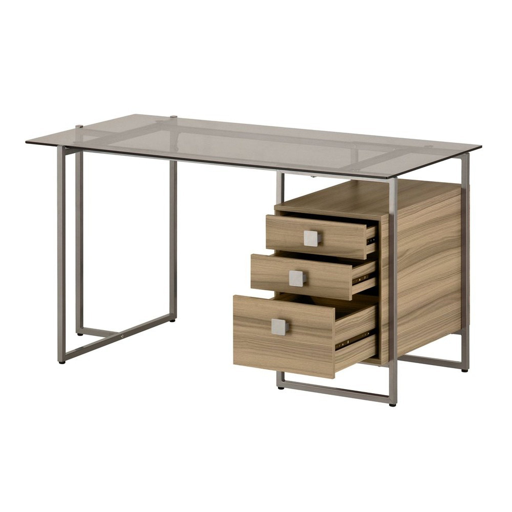 Techni Mobili Oak Computer Desk with Storage Techni Mobili Desks