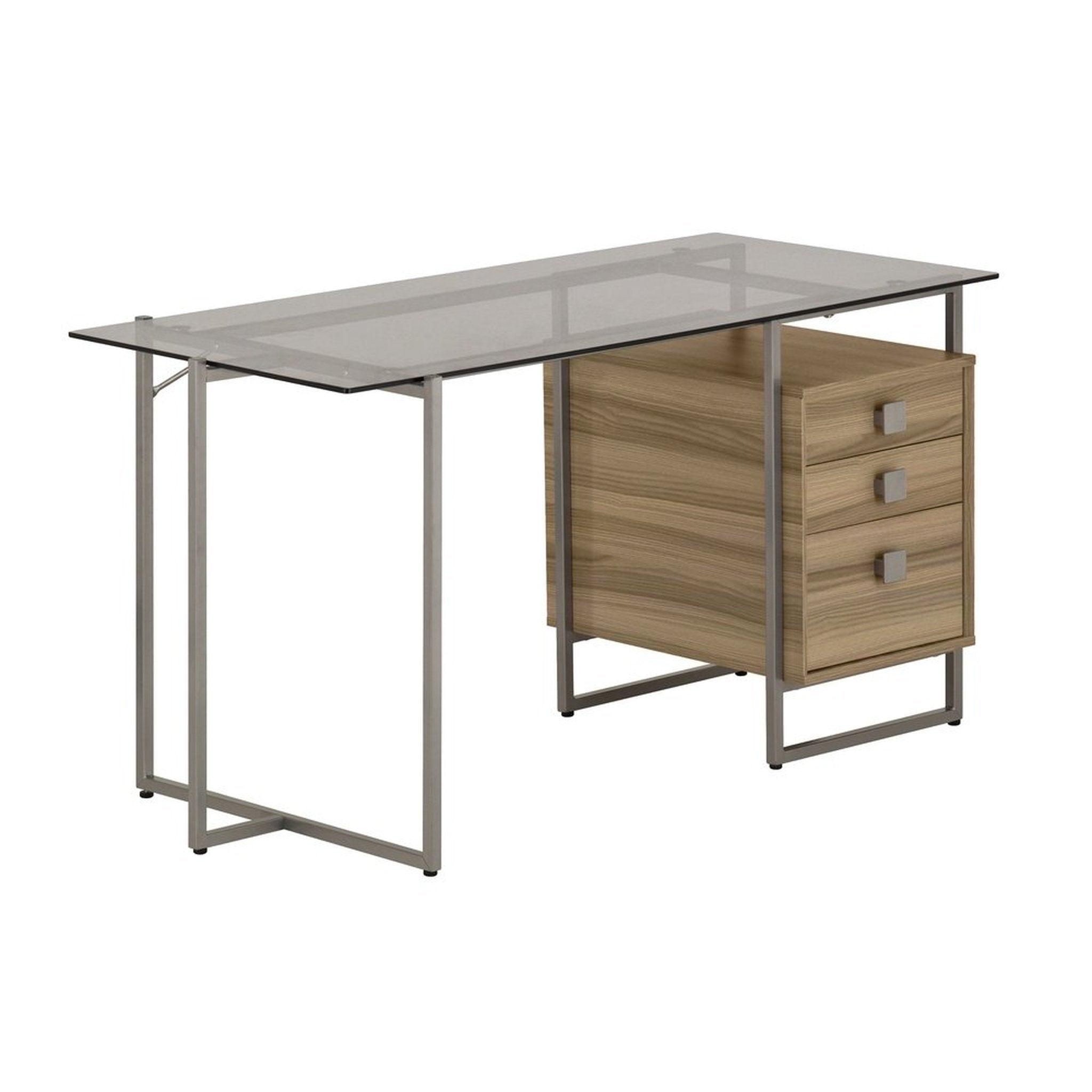 Techni Mobili Oak Computer Desk with Storage Techni Mobili Desks