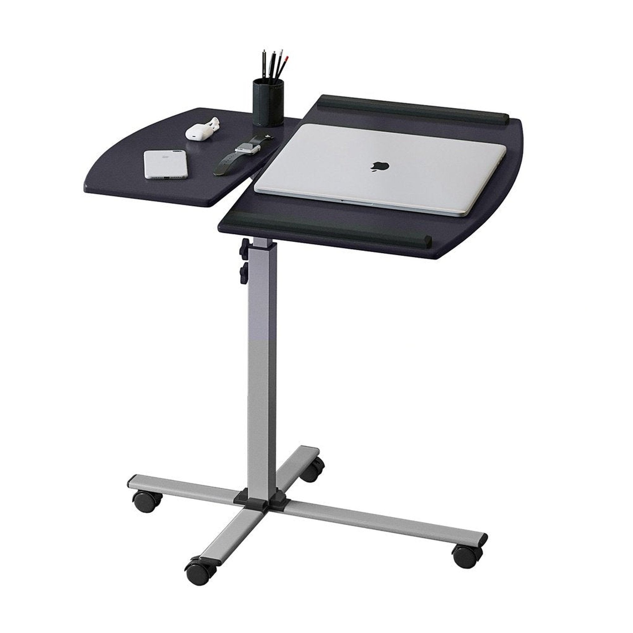 Techni Mobili Rolling Adjustable Laptop Cart, Graphite Techni Mobili Desks
