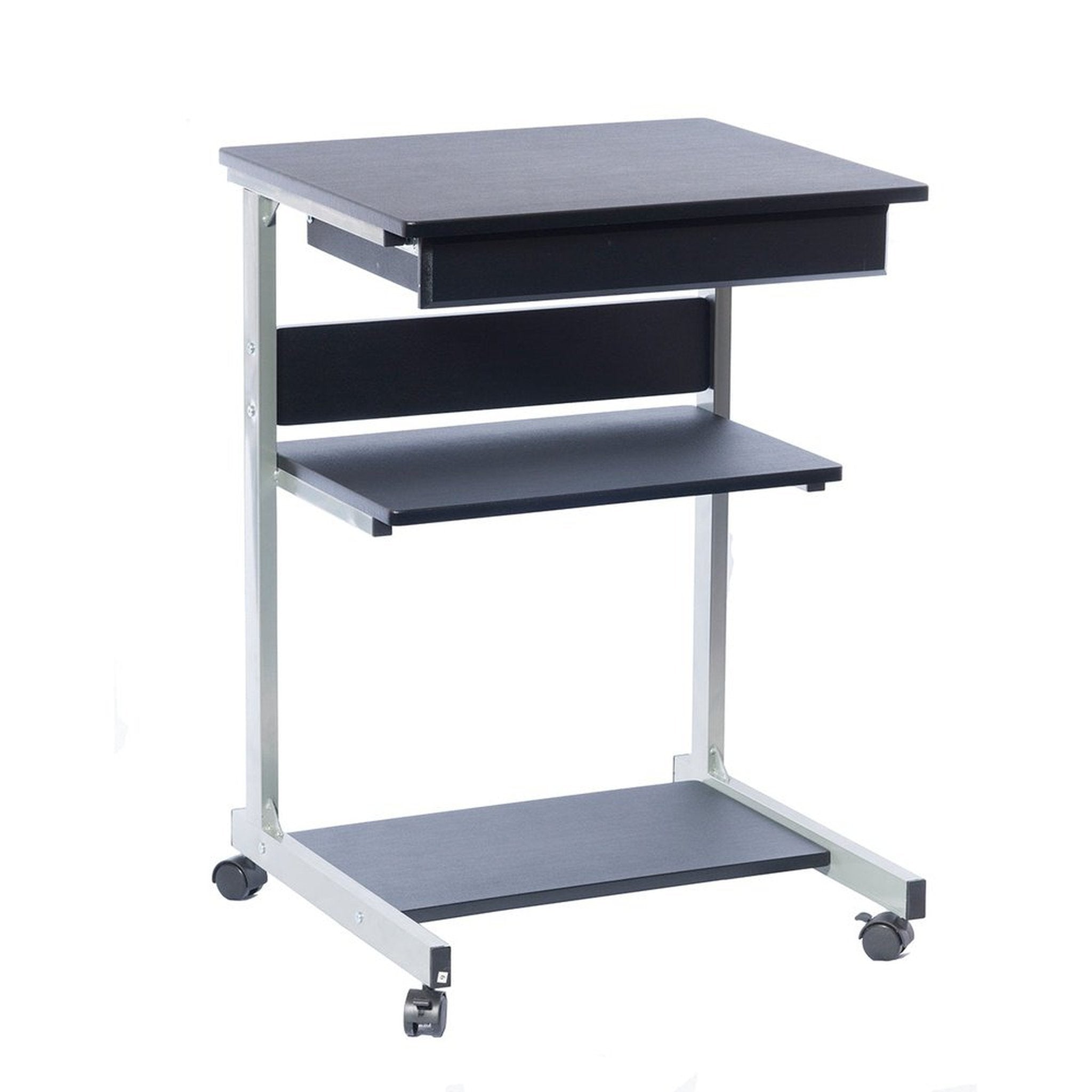 Techni Mobili Rolling Laptop Cart with Storage, Graphite Techni Mobili Desks