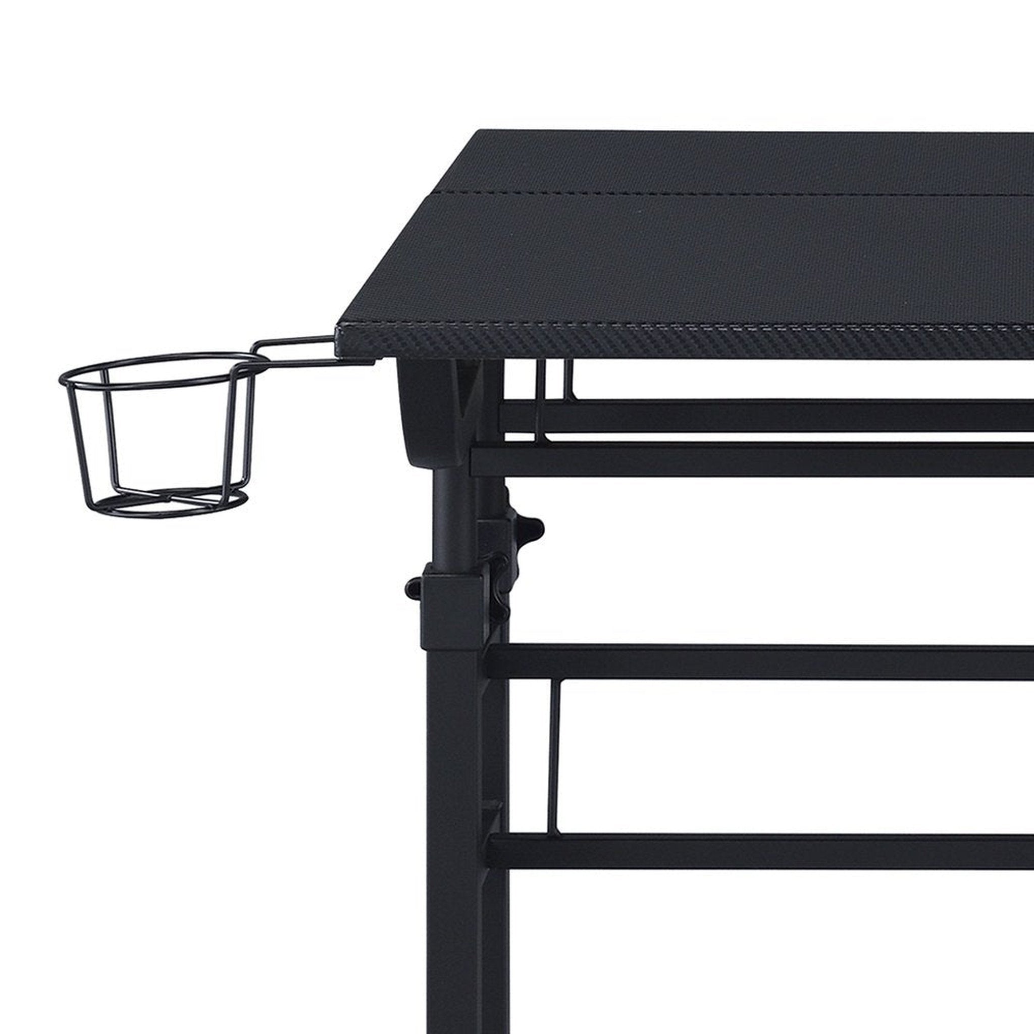 Techni Mobili Rolling Writing Desk with Height Adjustable Desktop and Moveable Shelf, Black Techni Mobili Desks