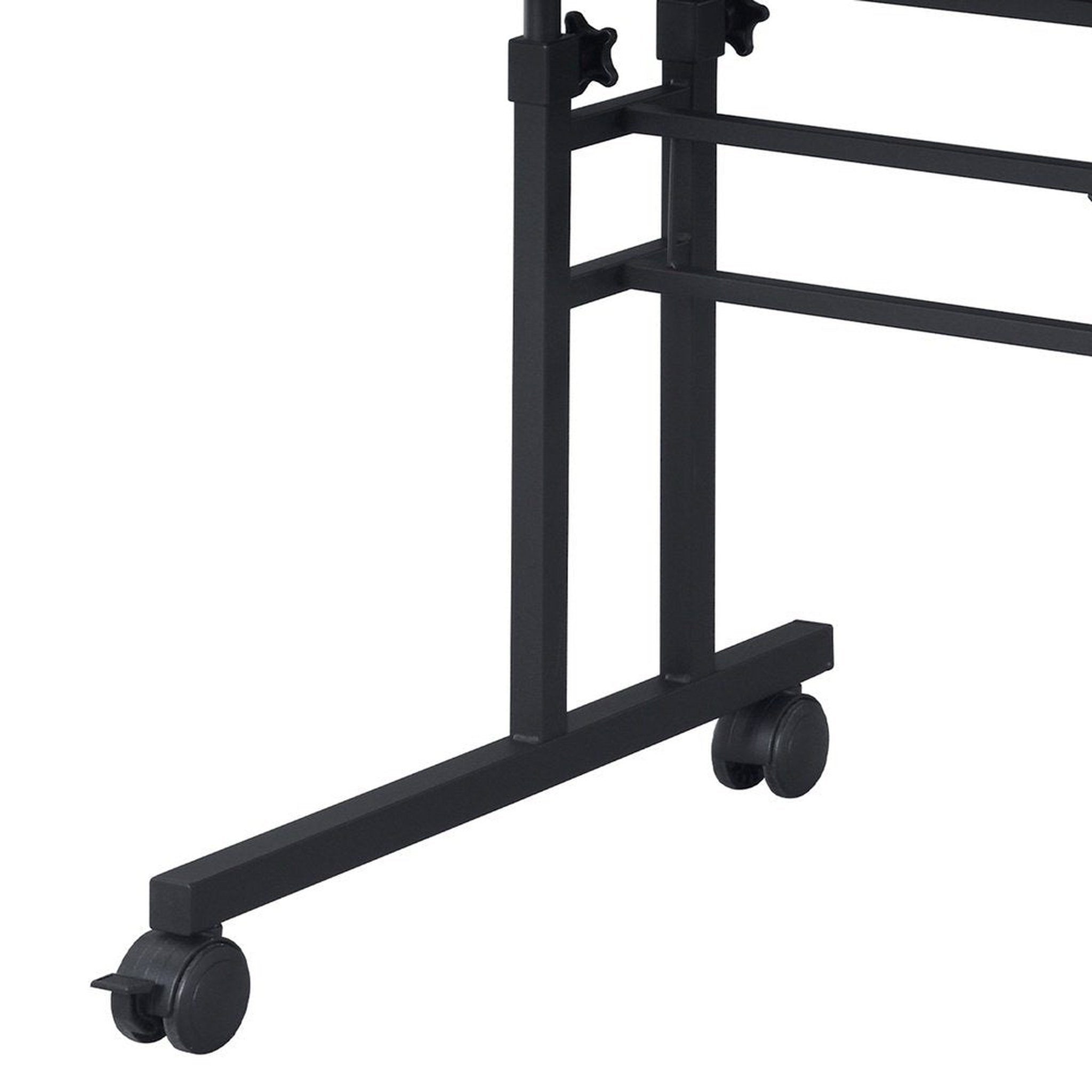 Techni Mobili Rolling Writing Desk with Height Adjustable Desktop and Moveable Shelf, White Techni Mobili Desks