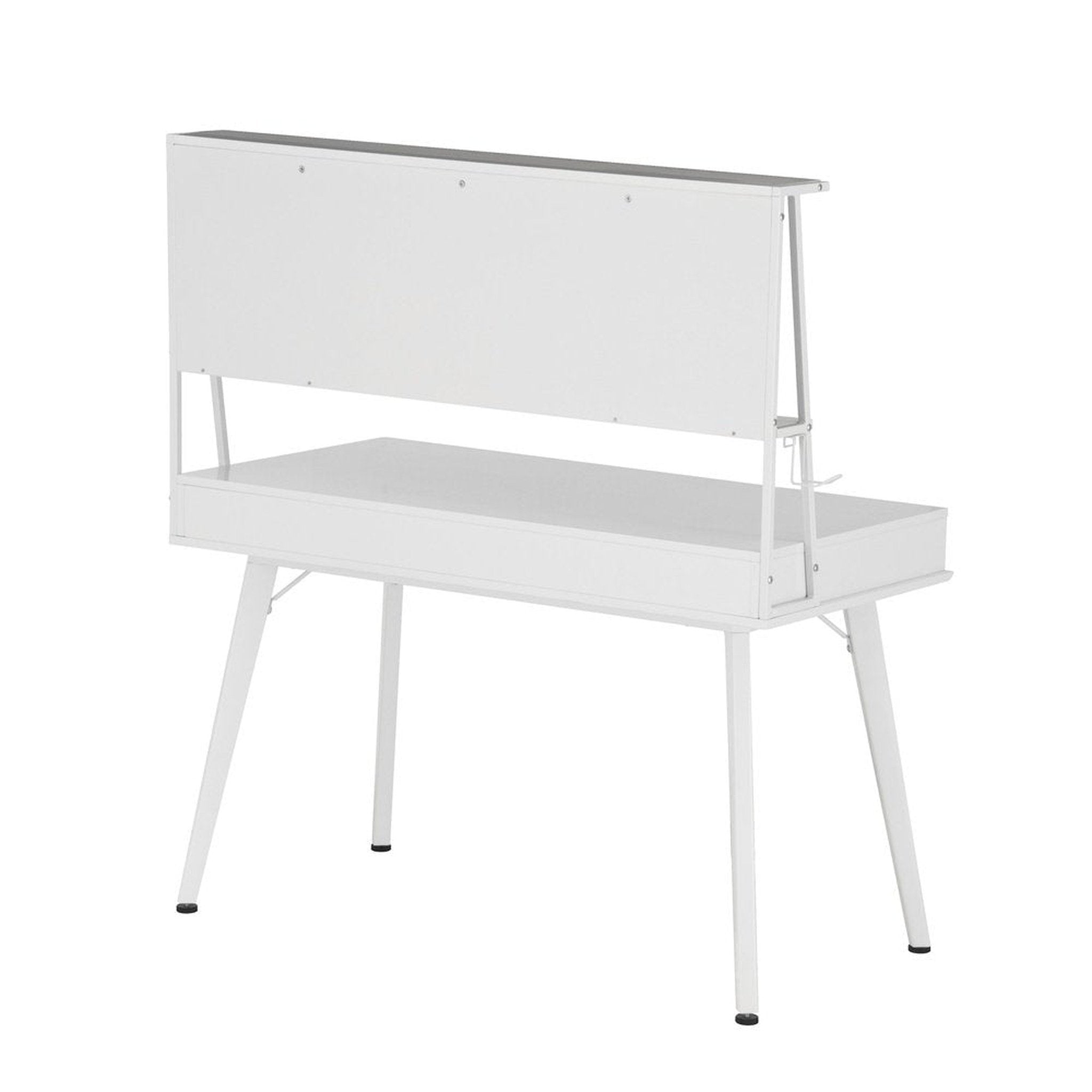 Techni Mobili Study Computer Desk with Storage & Magnetic Dry Erase White Board, White Techni Mobili Desks