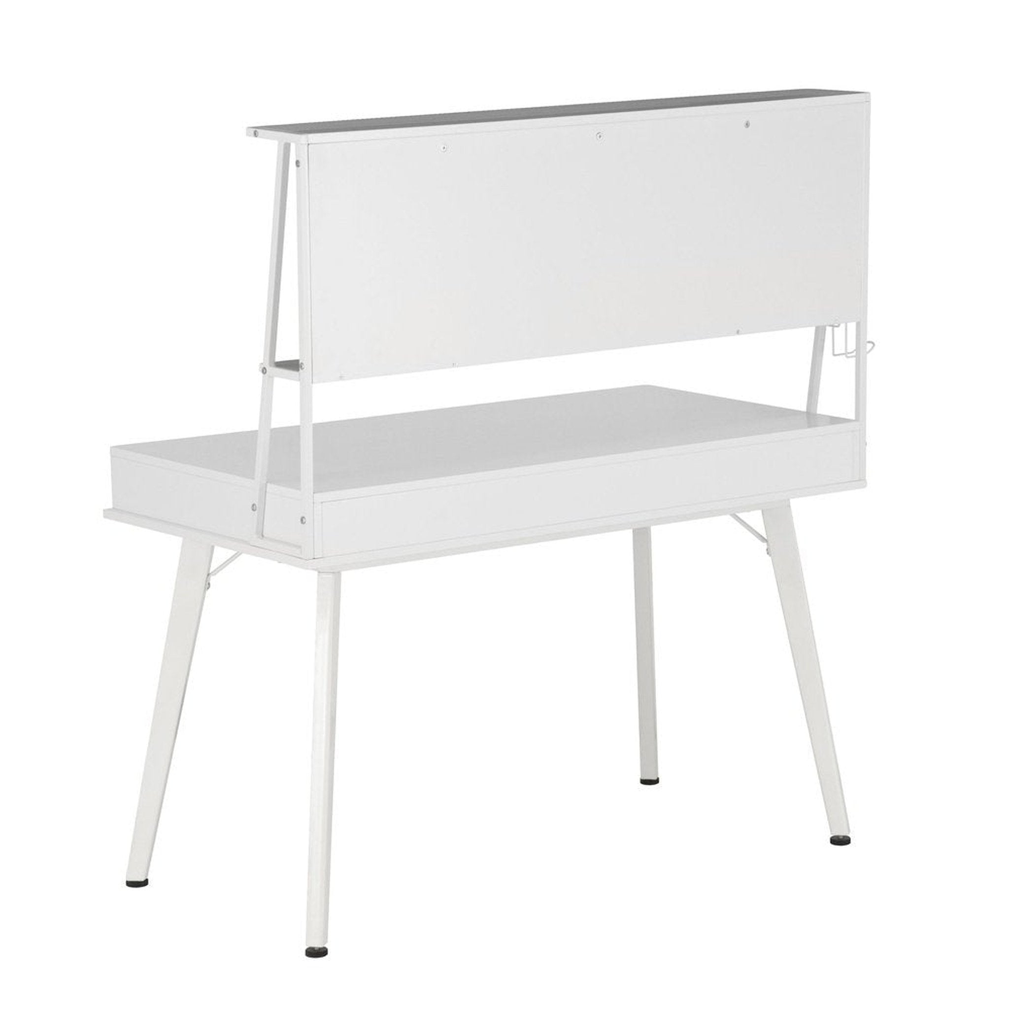 Techni Mobili Study Computer Desk with Storage & Magnetic Dry Erase White Board, White Techni Mobili Desks