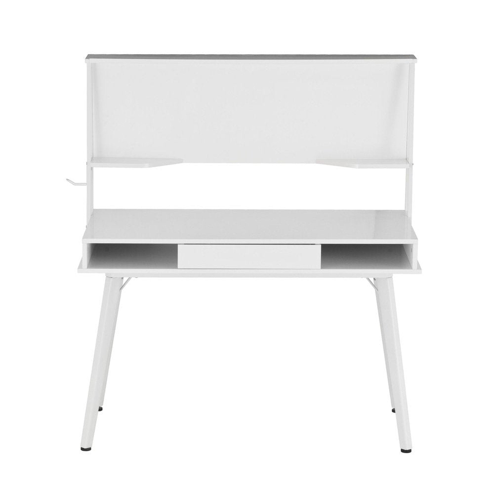 Techni Mobili Study Computer Desk with Storage & Magnetic Dry Erase White Board, White Techni Mobili Desks