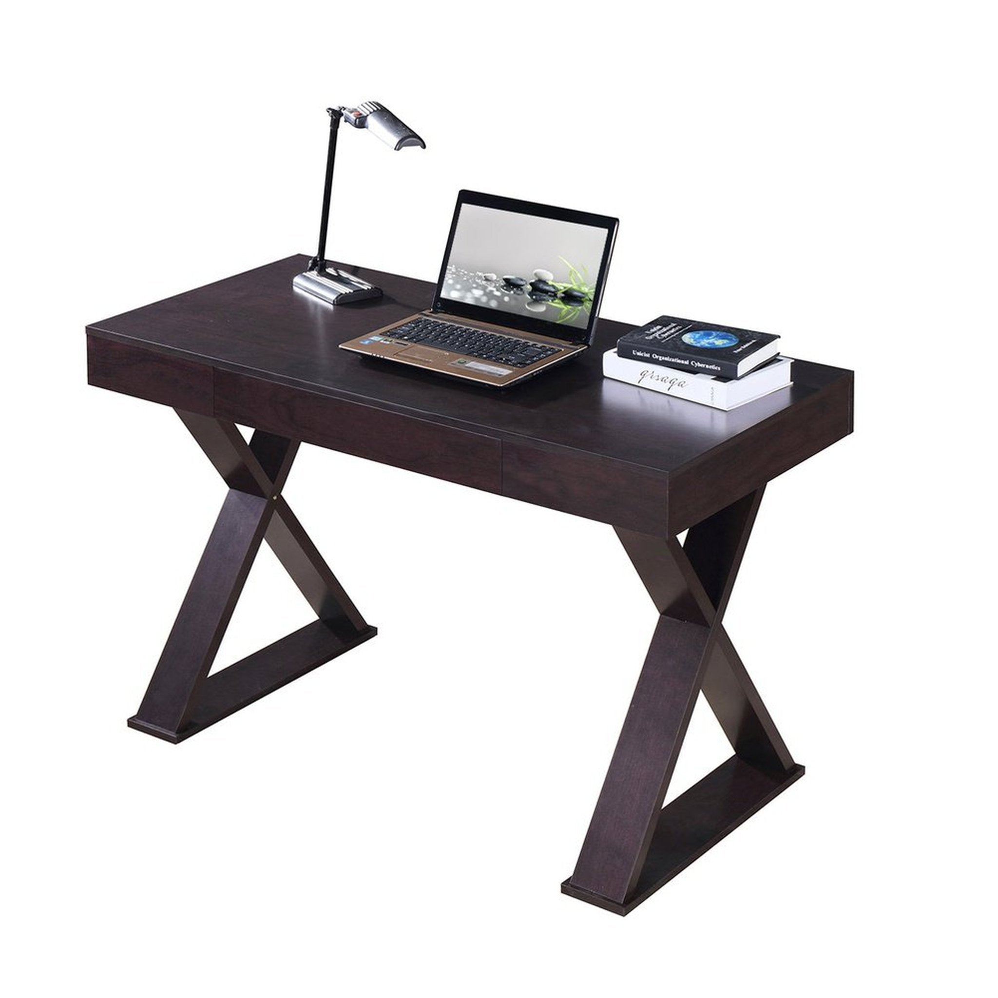 Techni Mobili Trendy Writing Desk with Drawer, Espresso Techni Mobili Desks