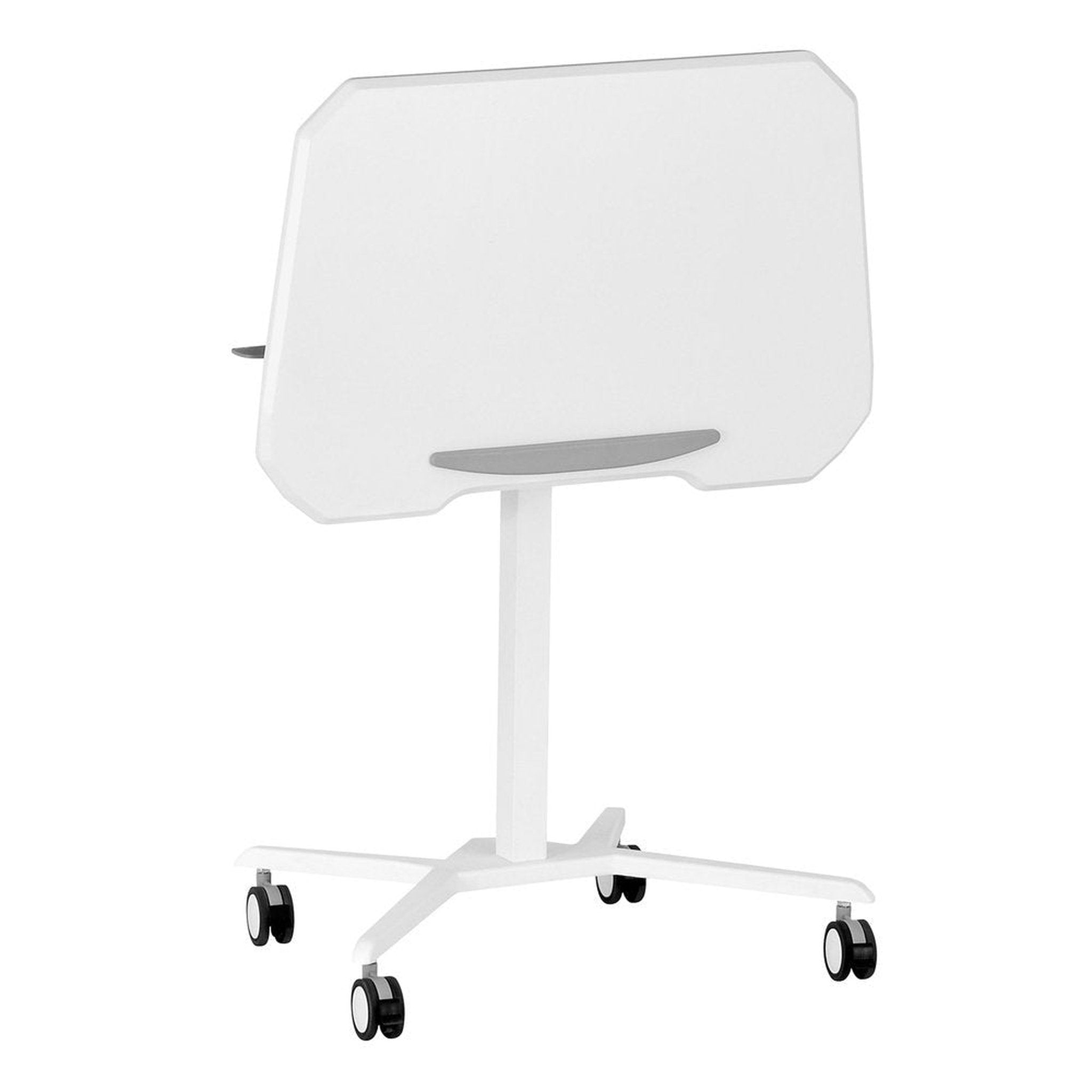 Techni Mobili White Sit to Stand Mobile Laptop Computer Stand with Height Adjustable and Tiltable Tabletop Techni Mobili