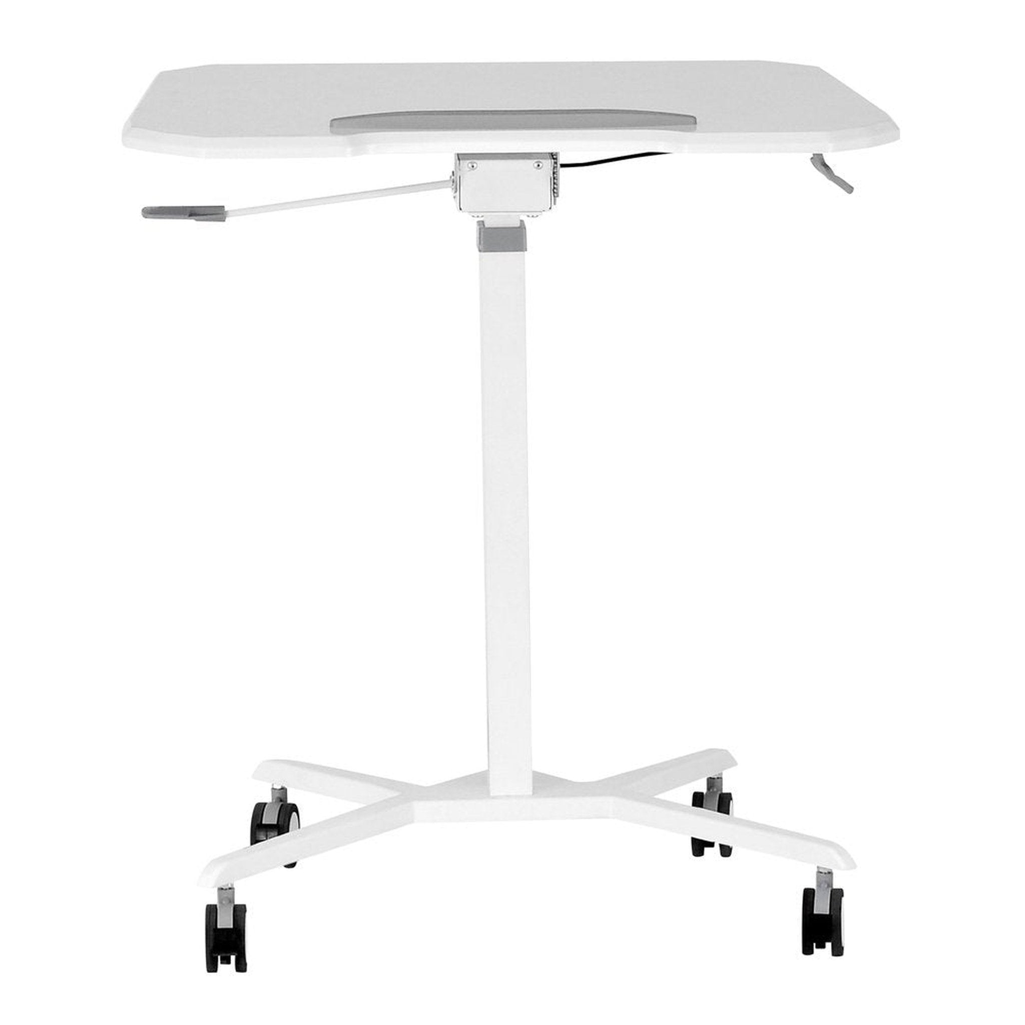 Techni Mobili White Sit to Stand Mobile Laptop Computer Stand with Height Adjustable and Tiltable Tabletop Techni Mobili