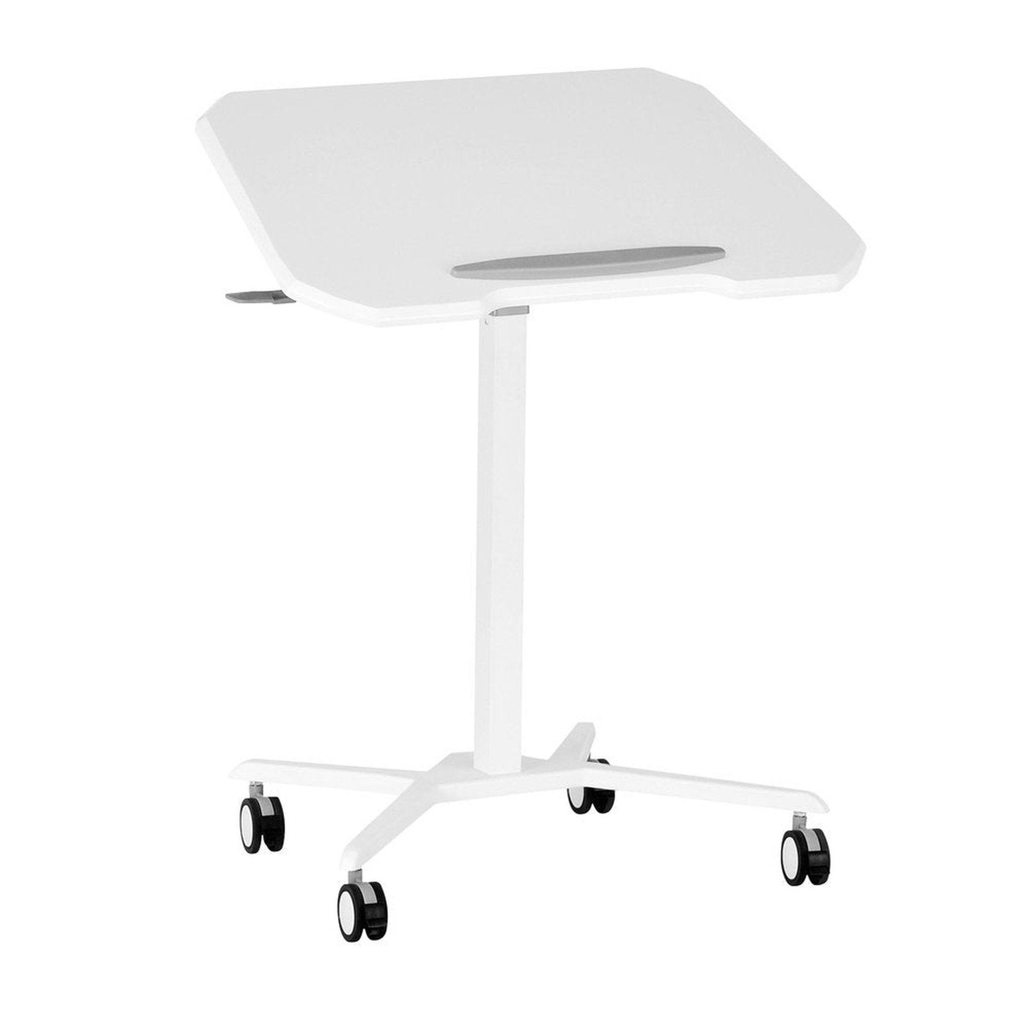 Techni Mobili White Sit to Stand Mobile Laptop Computer Stand with Height Adjustable and Tiltable Tabletop Techni Mobili