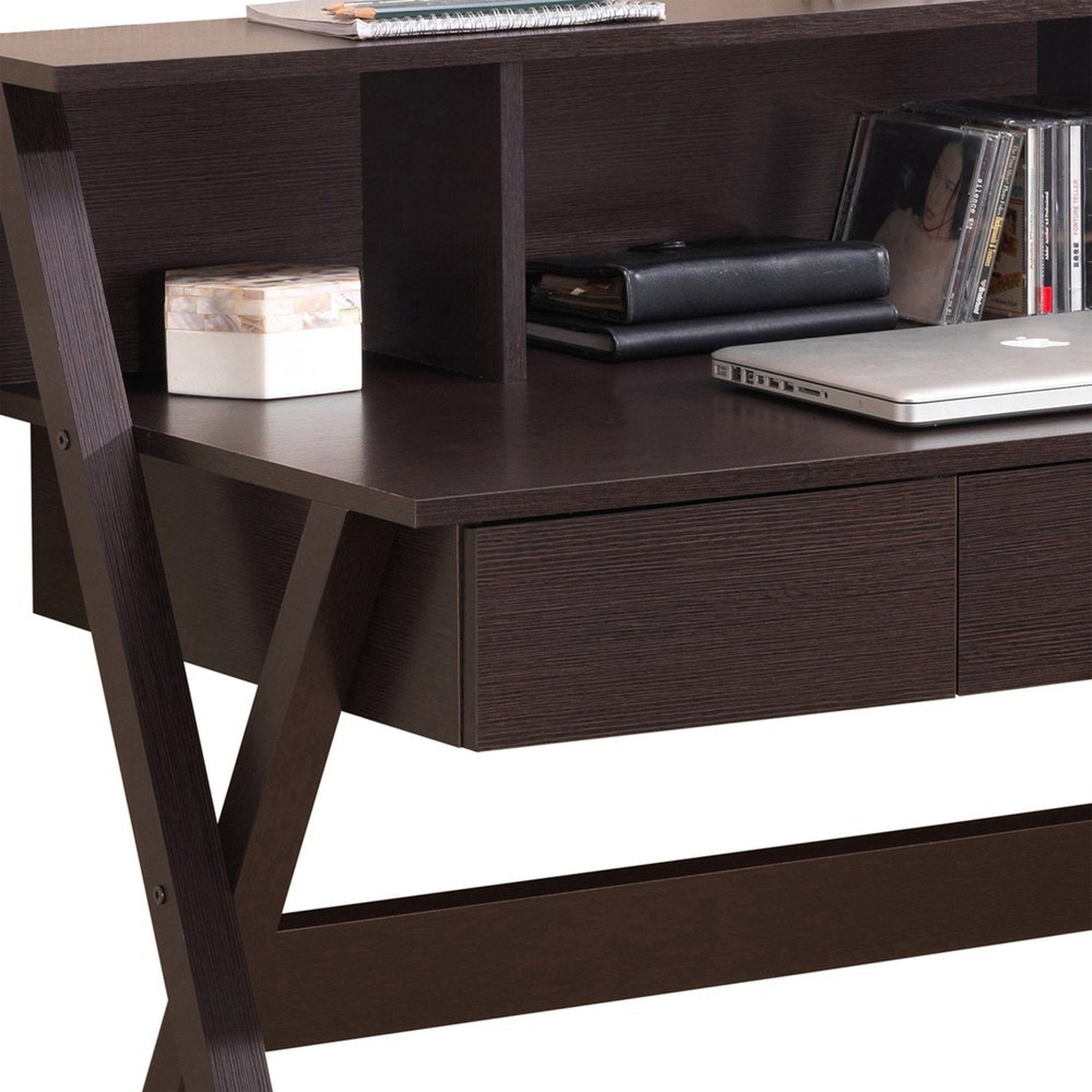 Techni Mobili Writing Desk with Storage, Wenge Techni Mobili