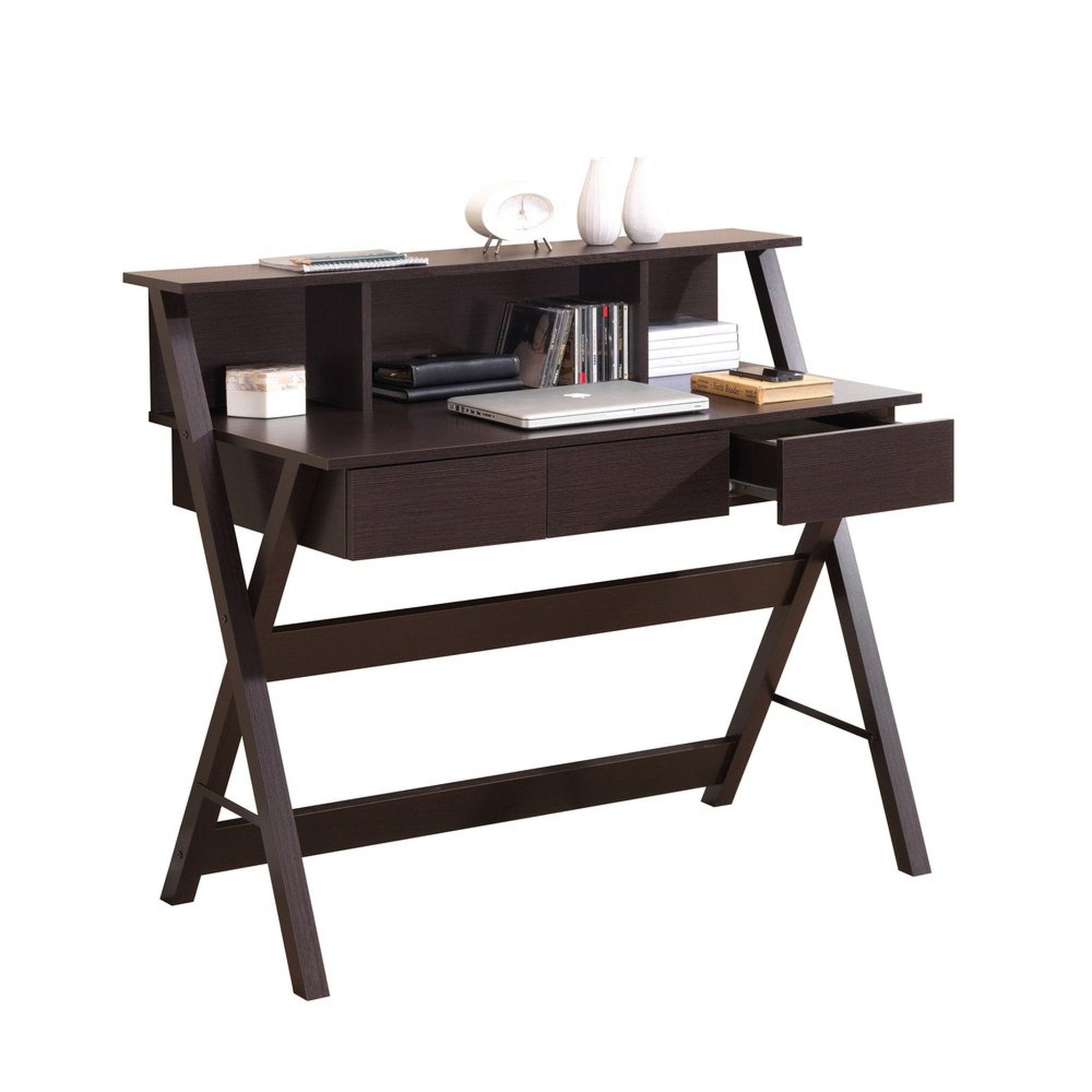Techni Mobili Writing Desk with Storage, Wenge Techni Mobili