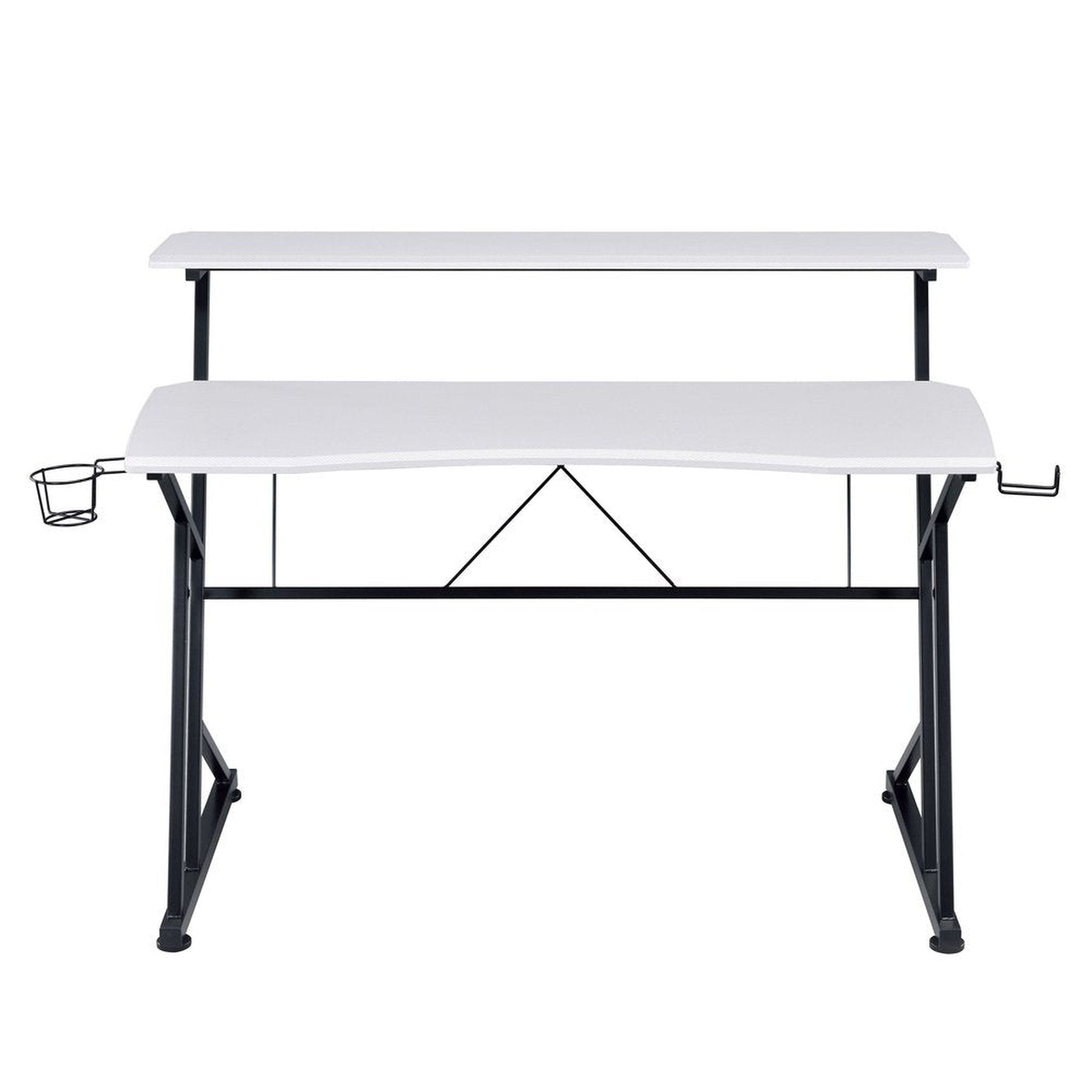 Techni Sport Computer Gaming Desk with Shelves - White Techni Sport Gaming Desk