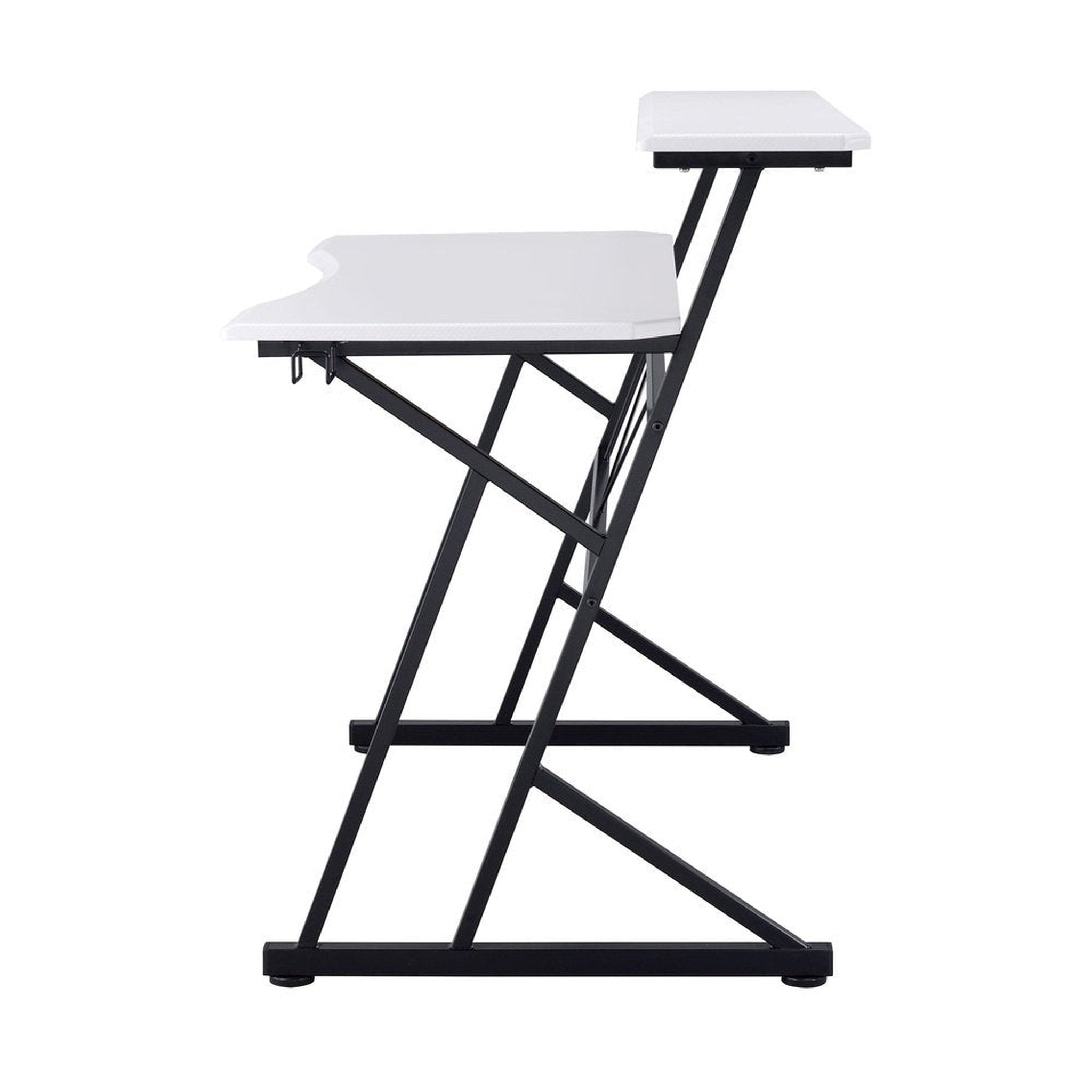 Techni Sport Computer Gaming Desk with Shelves - White Techni Sport Gaming Desk