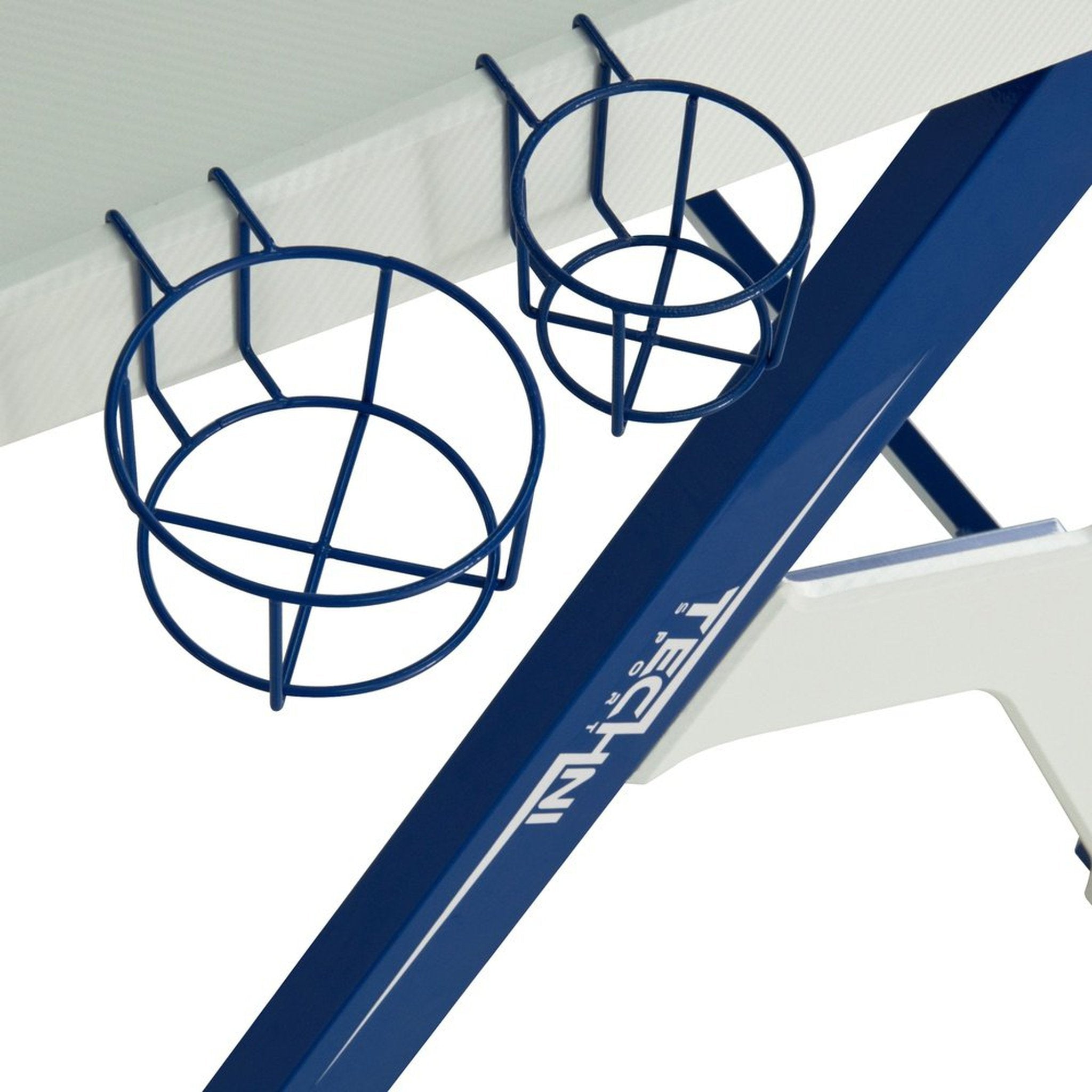 Techni Sport Ergonomic Computer Gaming Desk Workstation with Cupholder & Headphone Hook, Blue Techni Sport Gaming Desk