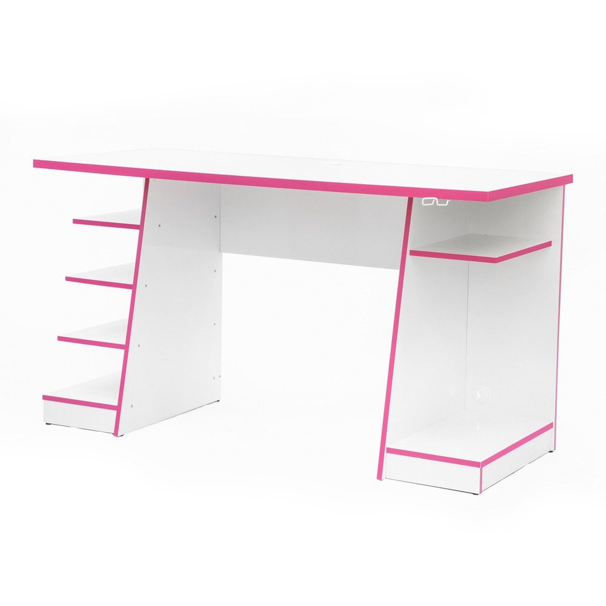 Techni Sport Jango Gaming Desk with Storage, White Techni Sport Gaming Desk