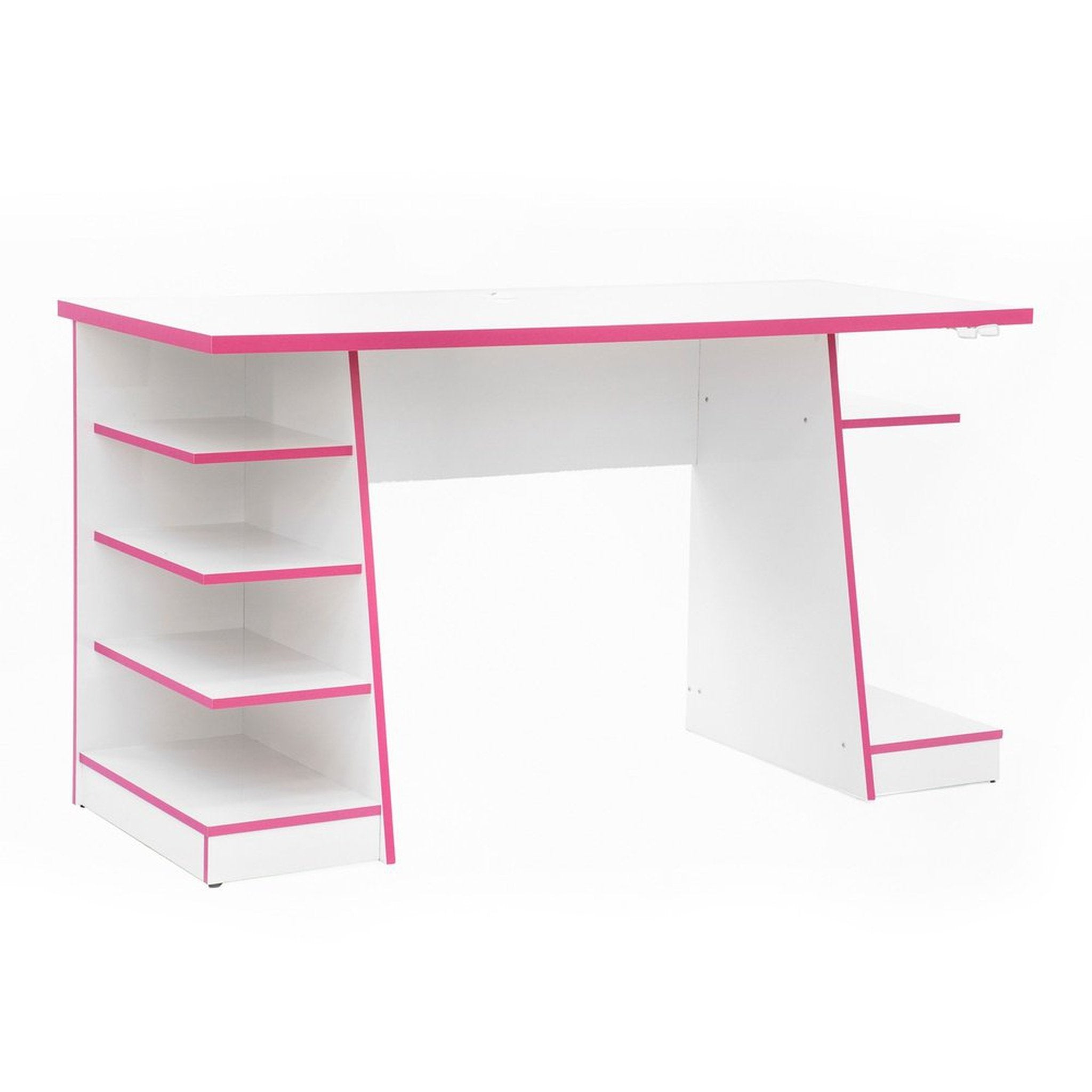 Techni Sport Jango Gaming Desk with Storage, White Techni Sport Gaming Desk