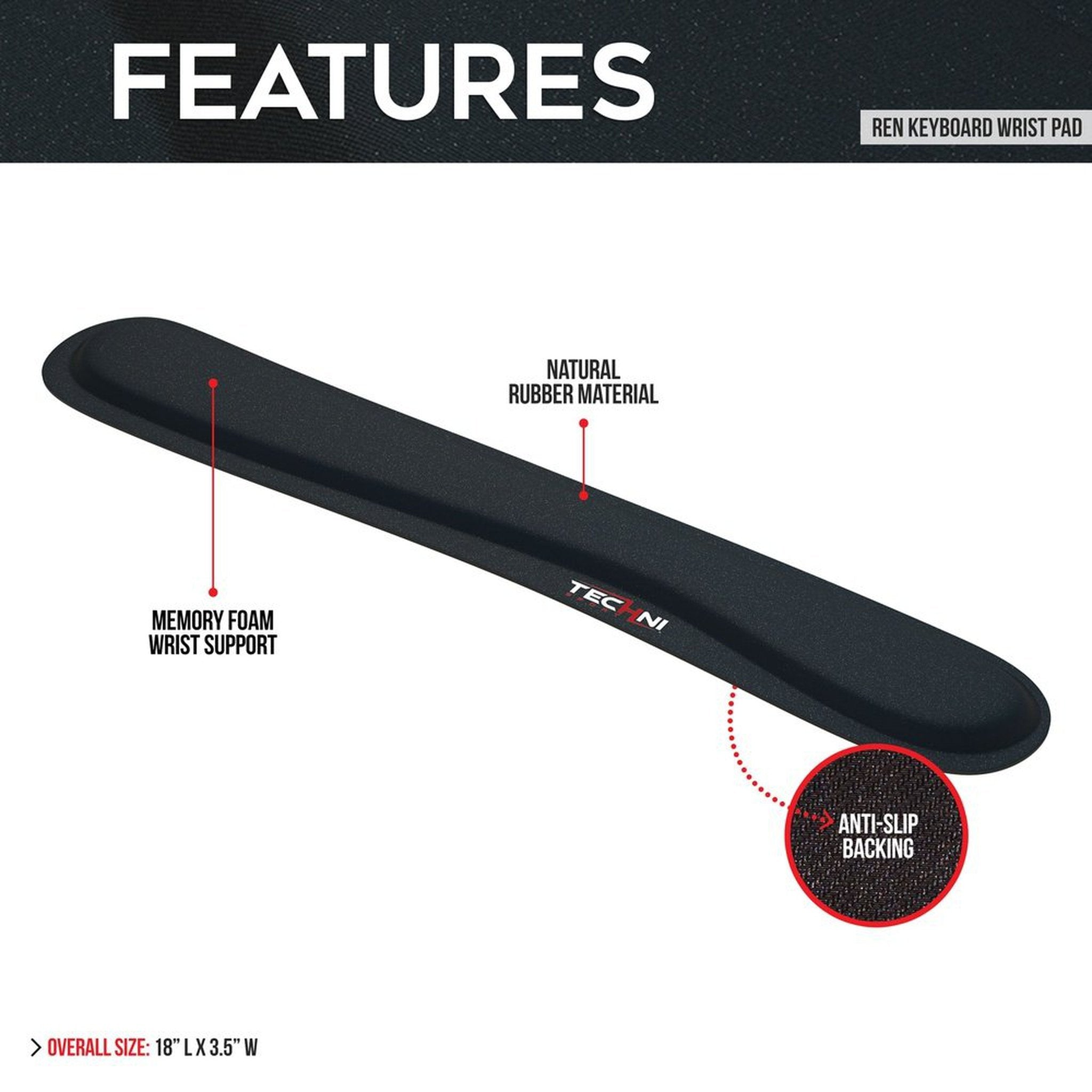 Techni Sport Keyboard Wrist Rest Pad Techni Sport Keyboard & Mouse Wrist Rests