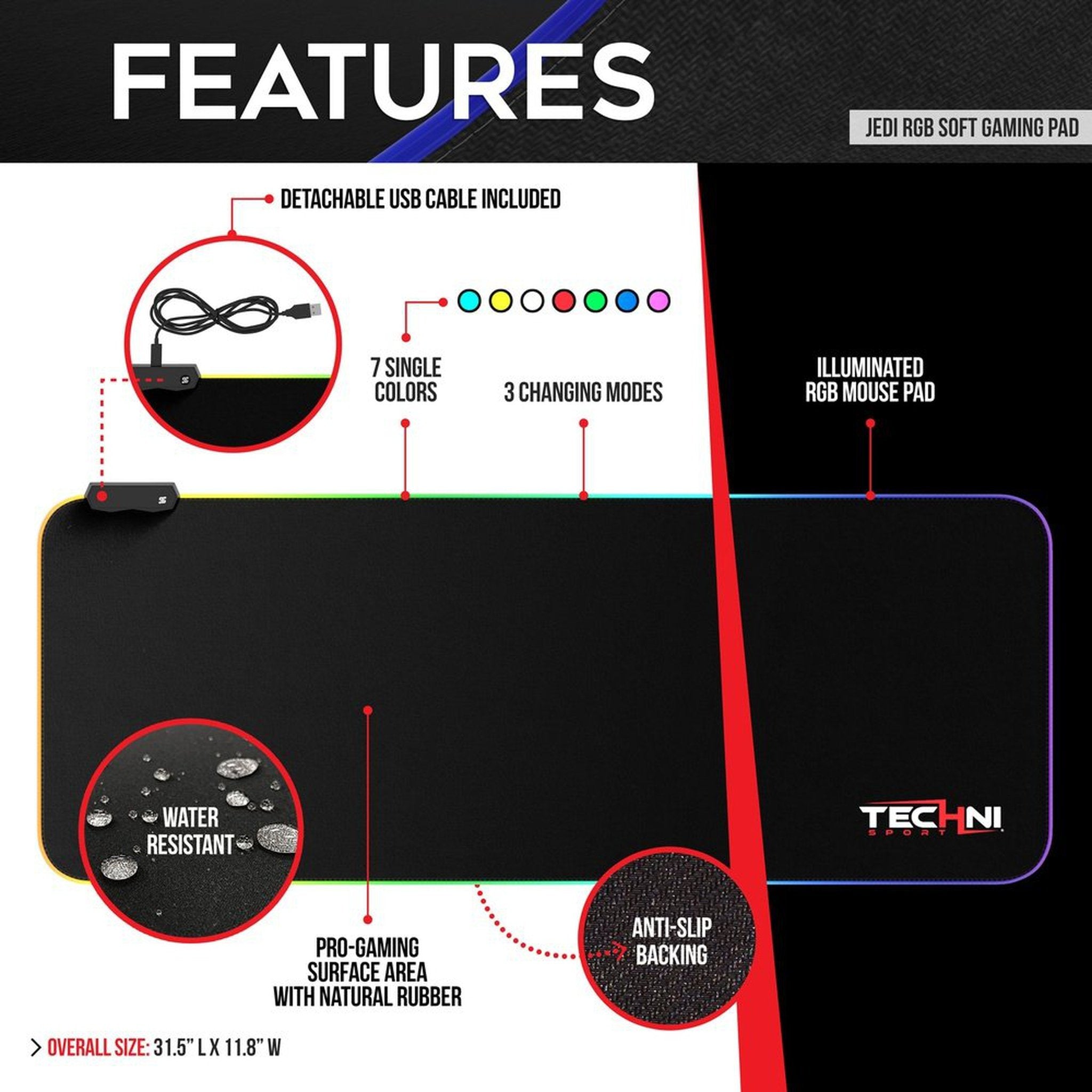 Techni Sport Soft RGB Mouse Pad Techni Sport Mouse Pads