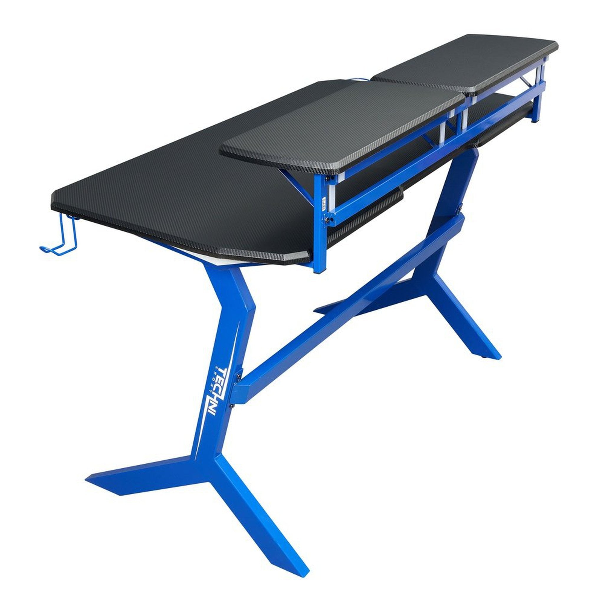 Techni Sport Blue Stryker Gaming Desk, Blue Techni Sport Gaming Desk
