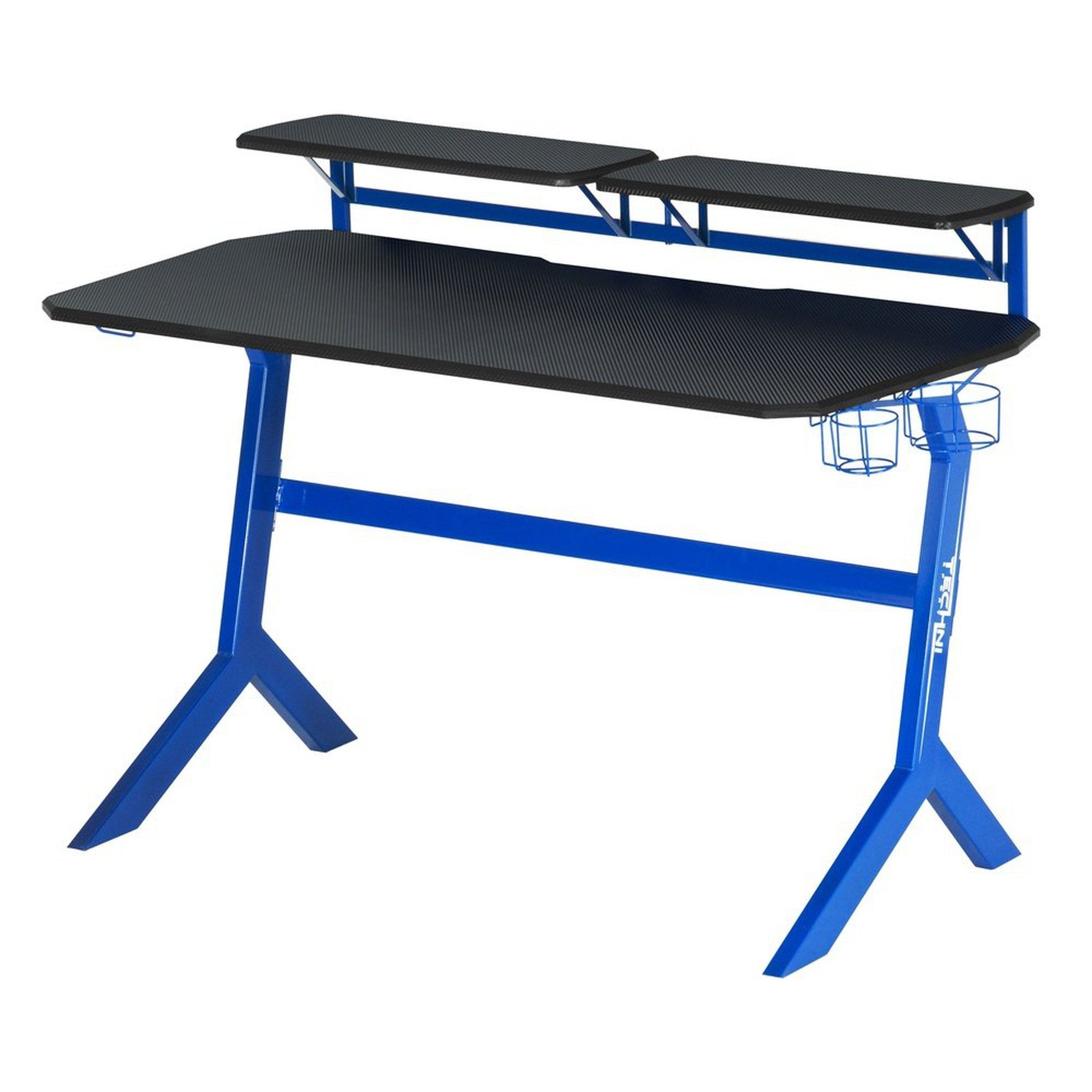 Techni Sport Blue Stryker Gaming Desk, Blue Techni Sport Gaming Desk