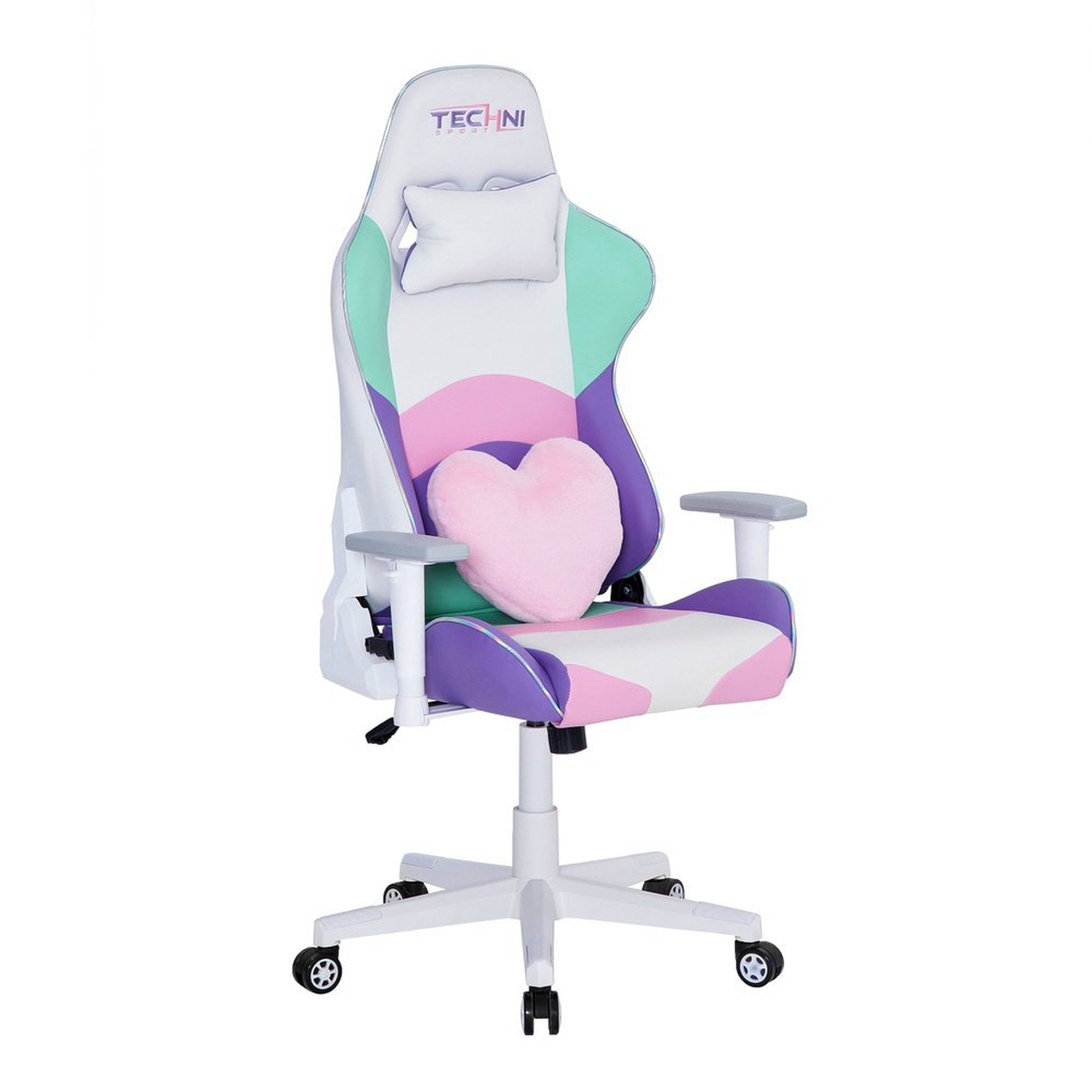 Techni Sport TS-42 Kawaii Gaming Chair Office-PC White Green Pink Purple Techni Sport Gaming Chairs
