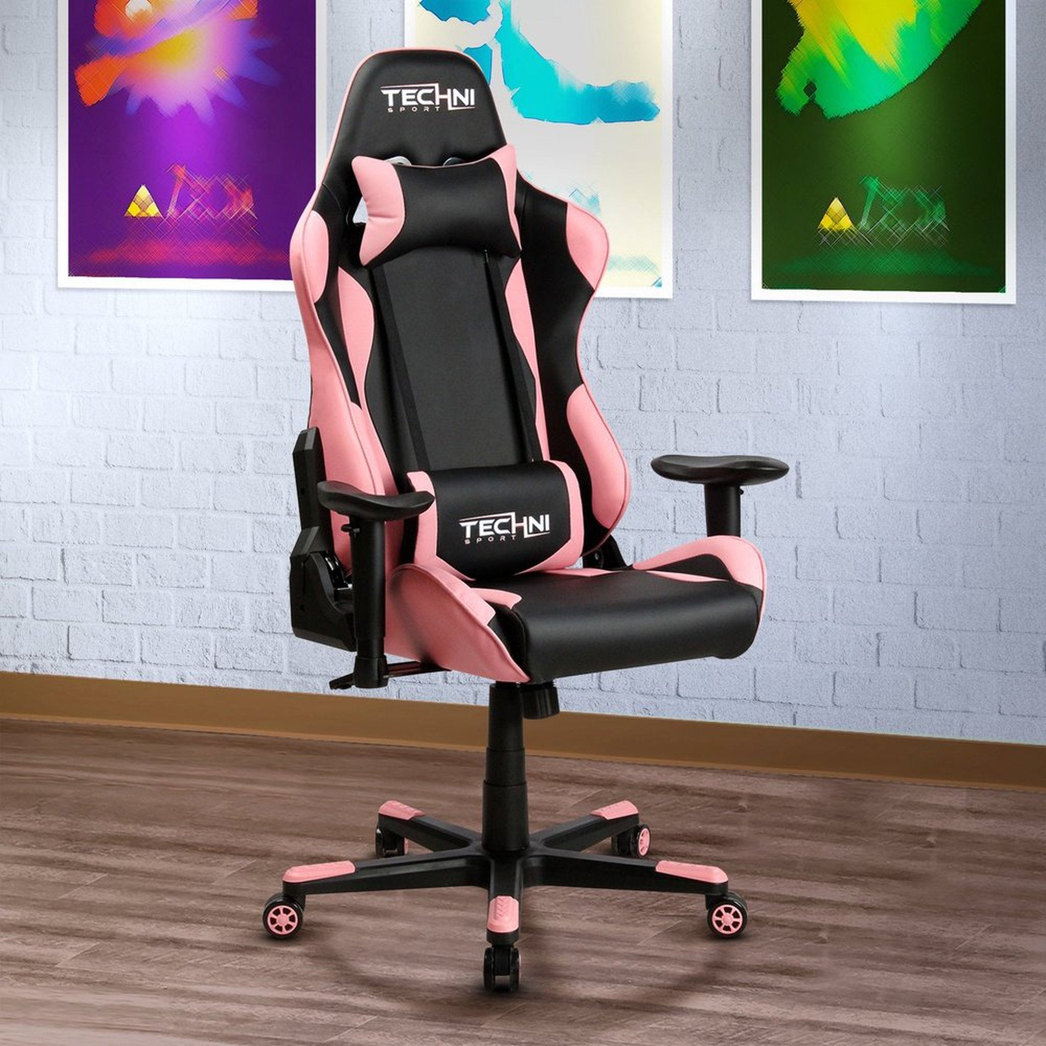Techni Sport TS43 Pink ProGamer2 Gaming Chair Ergonomic High Back Racer Style PC Techni Sport Gaming Chairs